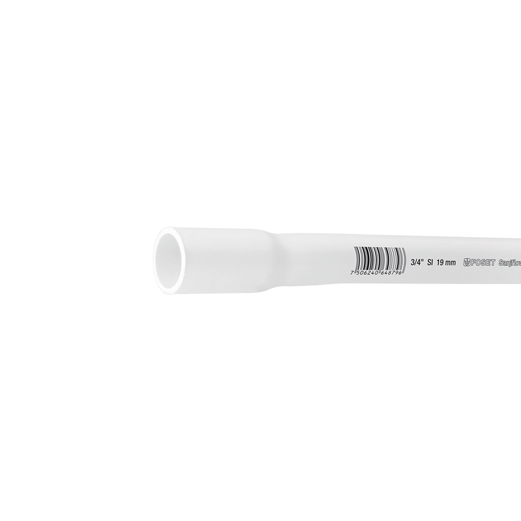 Tubo de 3/4" PVC hidráulico cédula 40, 3m, 1kg, FOSET