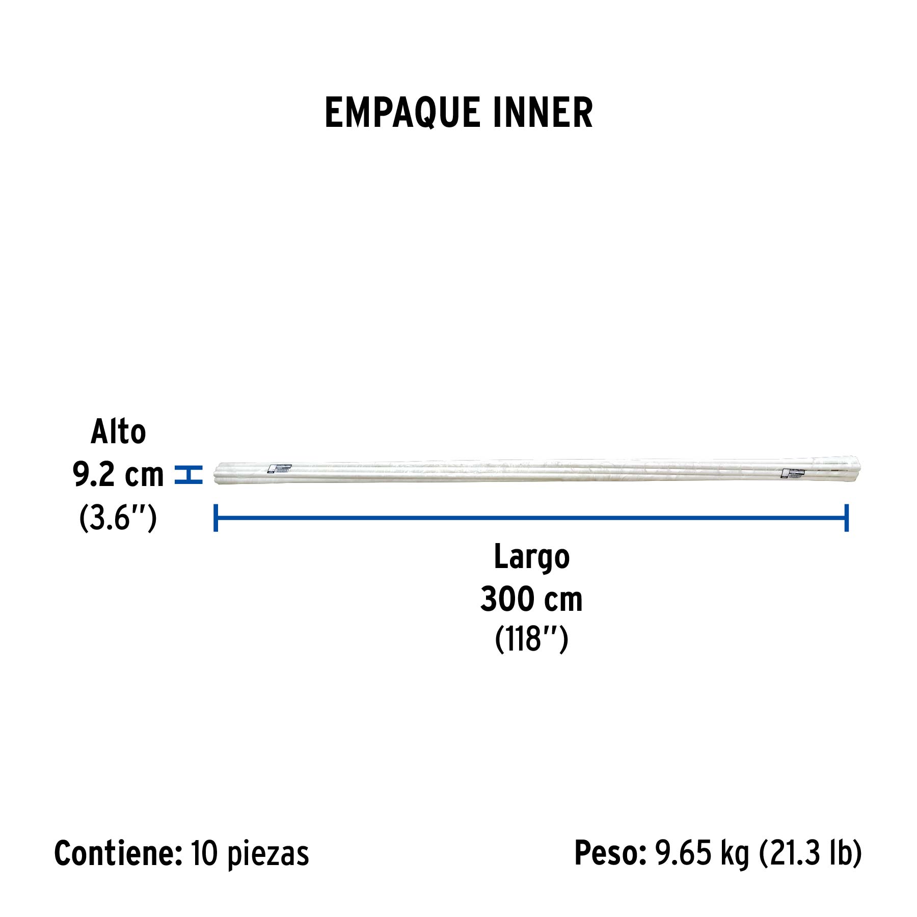 Tubo de 3/4" PVC hidráulico cédula 40, 3m, 1kg, FOSET - Empaque