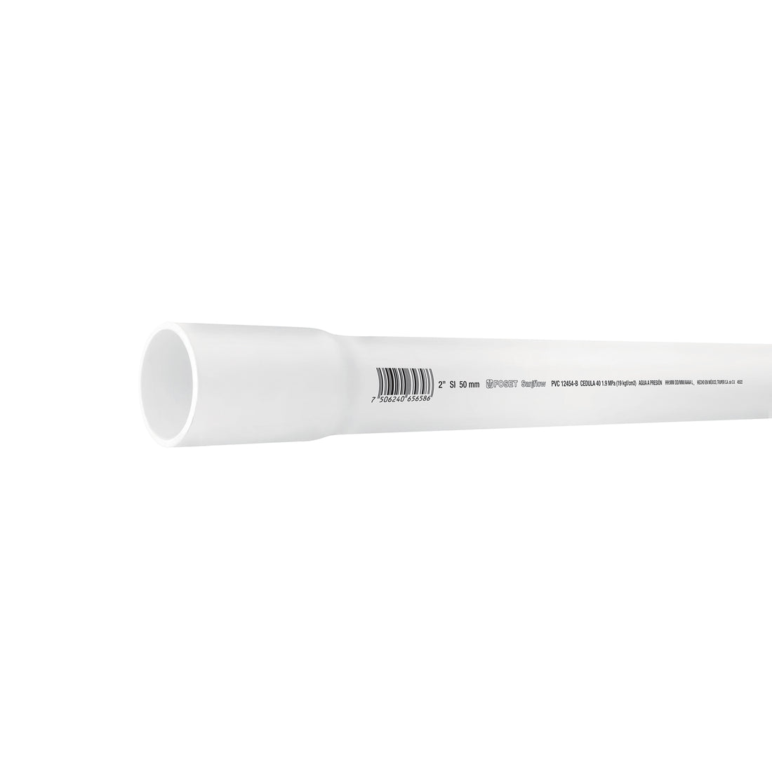 Tubo de 2" PVC hidráulico cédula 40, 3m, 3.1kg, FOSET