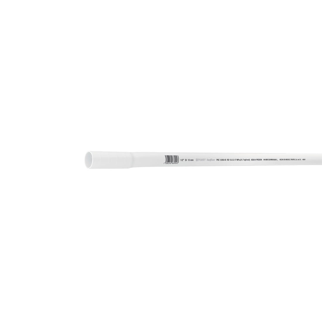 Tubo de 1/2" PVC hidráulico RD 21, 3m, 0.25kg, FOSET