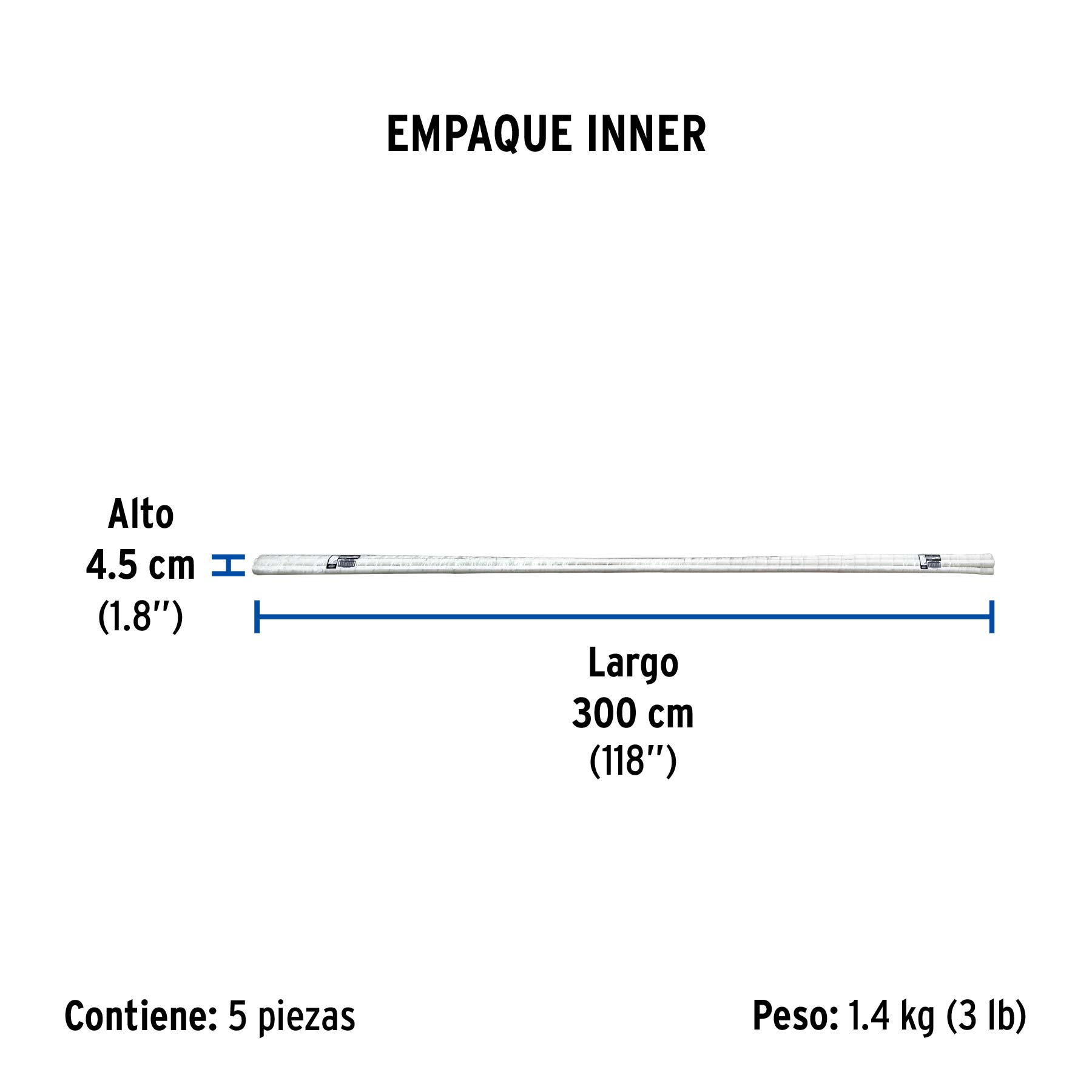 Tubo de 1/2" PVC hidráulico RD 21, 3m, 0.25kg, FOSET - Empaque