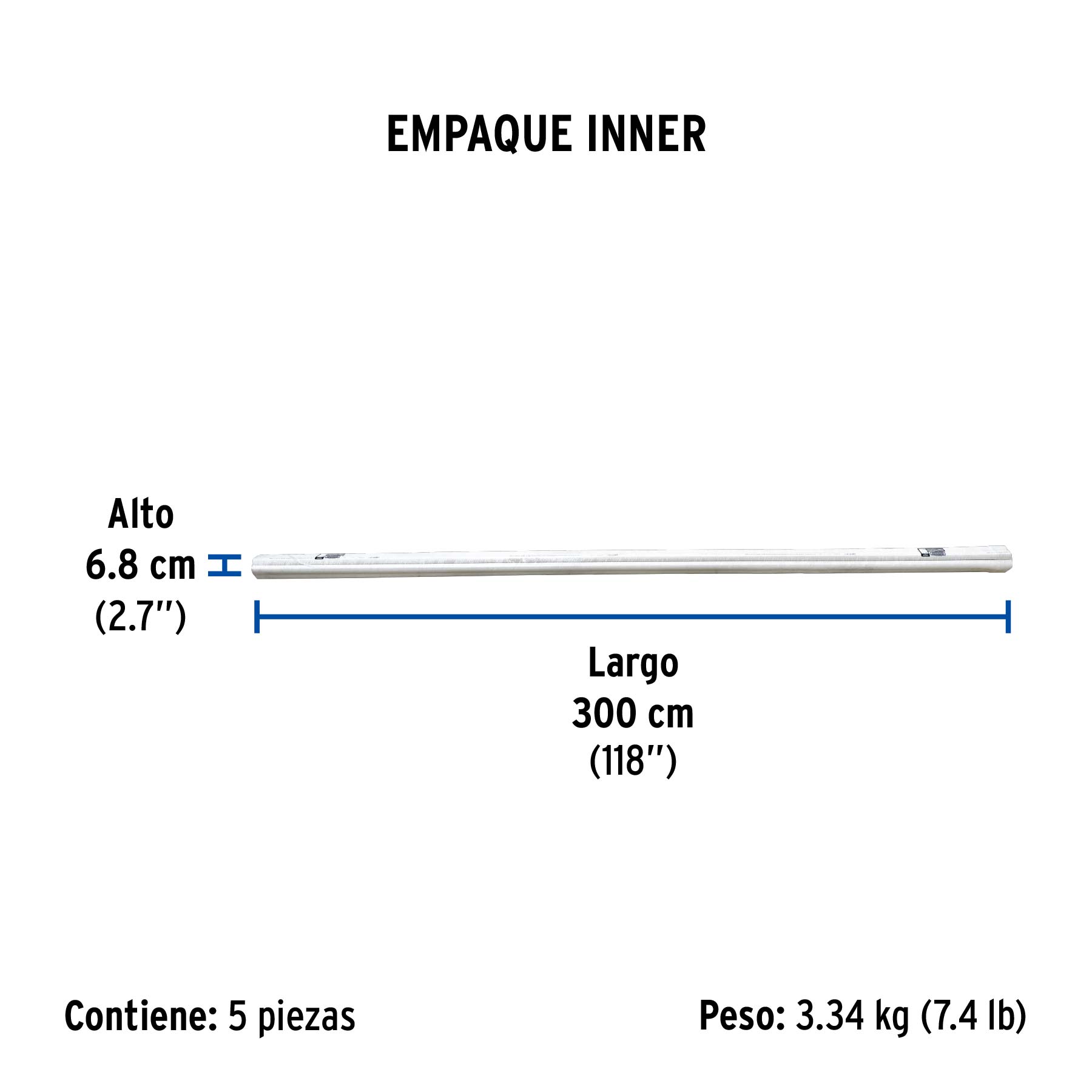 Tubo de 1" PVC hidráulico RD 26, 3m, 0.6kg, FOSET - Empaque