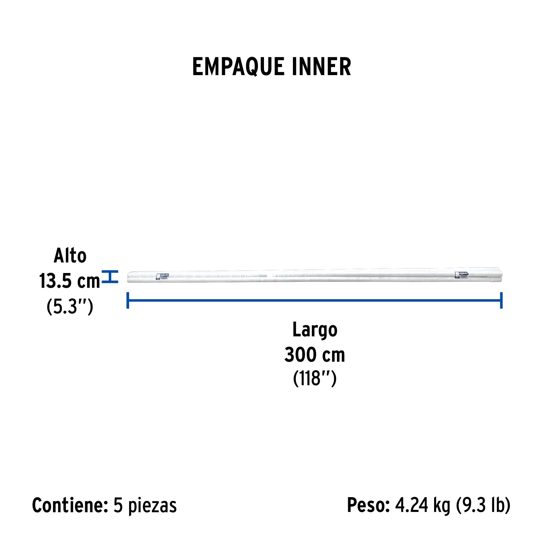Tubo de 1-1/4" PVC hidráulico RD 26, 3m, 0.9kg, FOSET - Empaque
