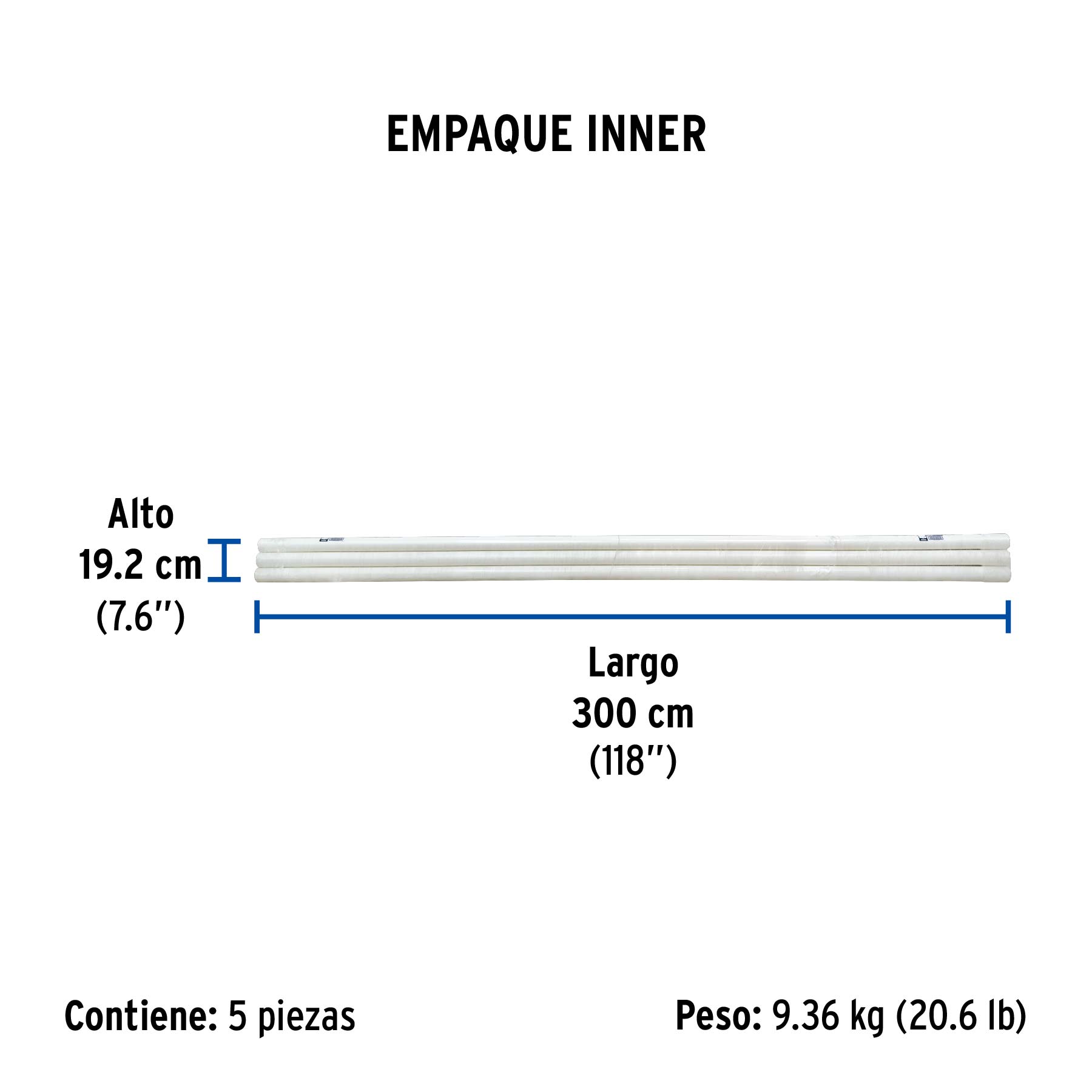 Tubo de 2" PVC hidráulico RD 26, 3m, 1.8kg, FOSET - Empaque