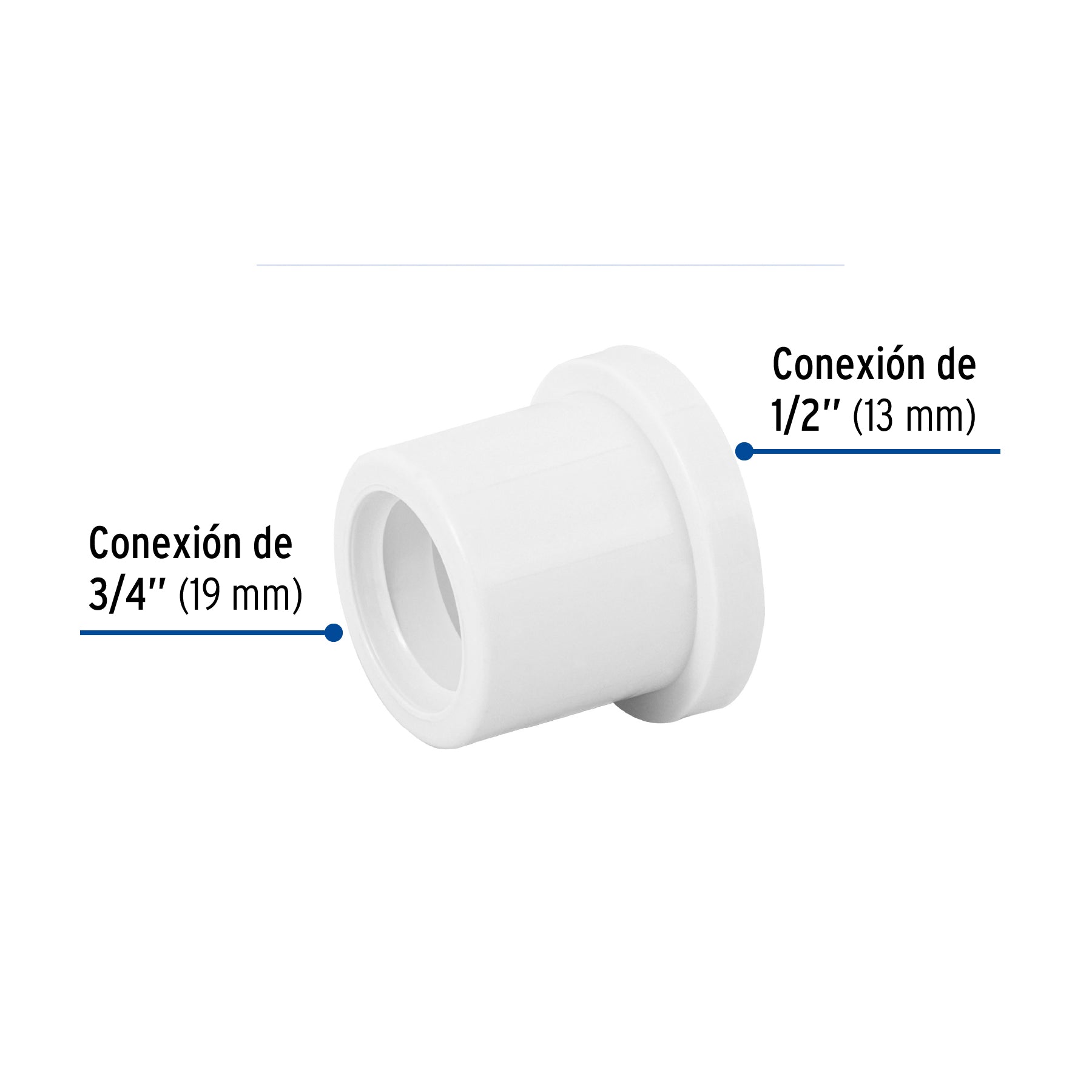 Reducción bushing de PVC 3/4 x 1/2", FOSET