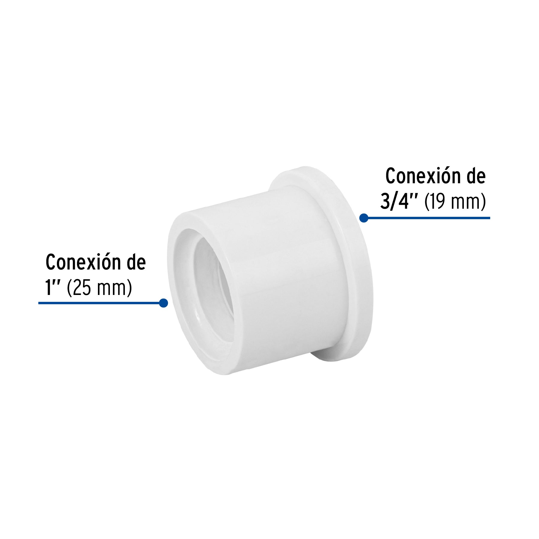 Reducción bushing de PVC 1x 3/4", FOSET