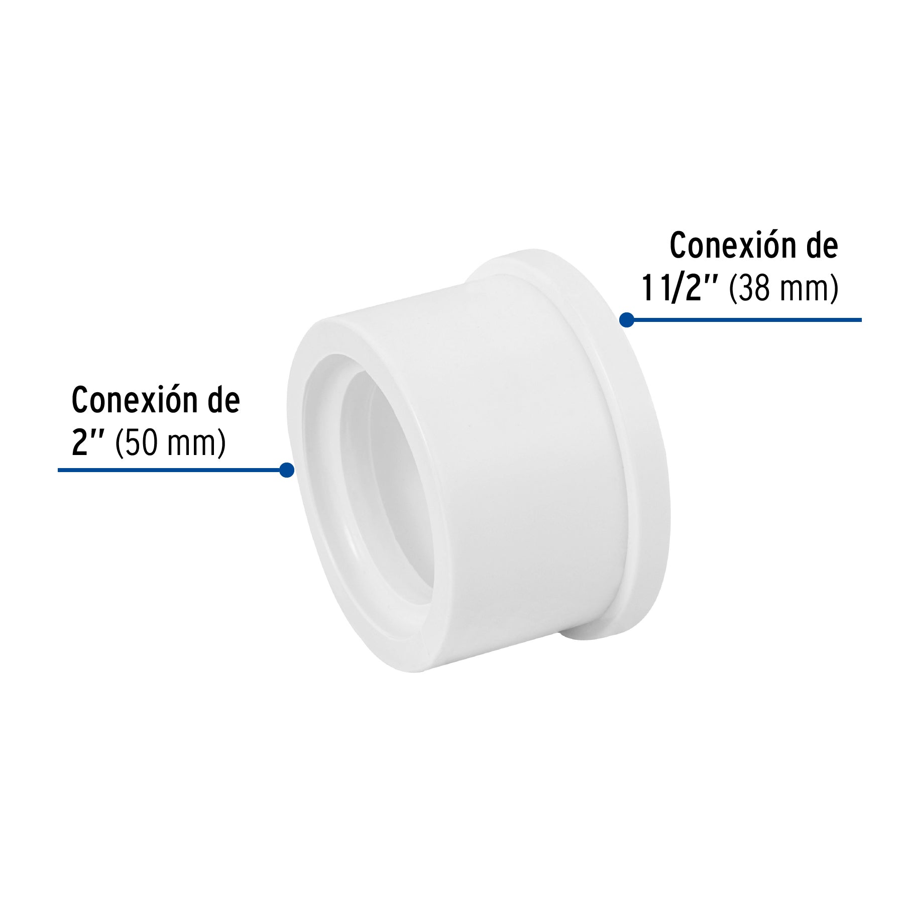 Reducción bushing de PVC 2 x 1-1/2", FOSET