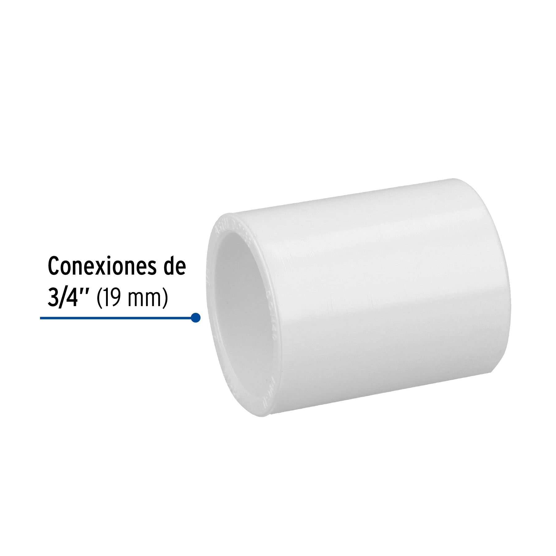 Cople de PVC cédula 40 de 3/4", FOSET