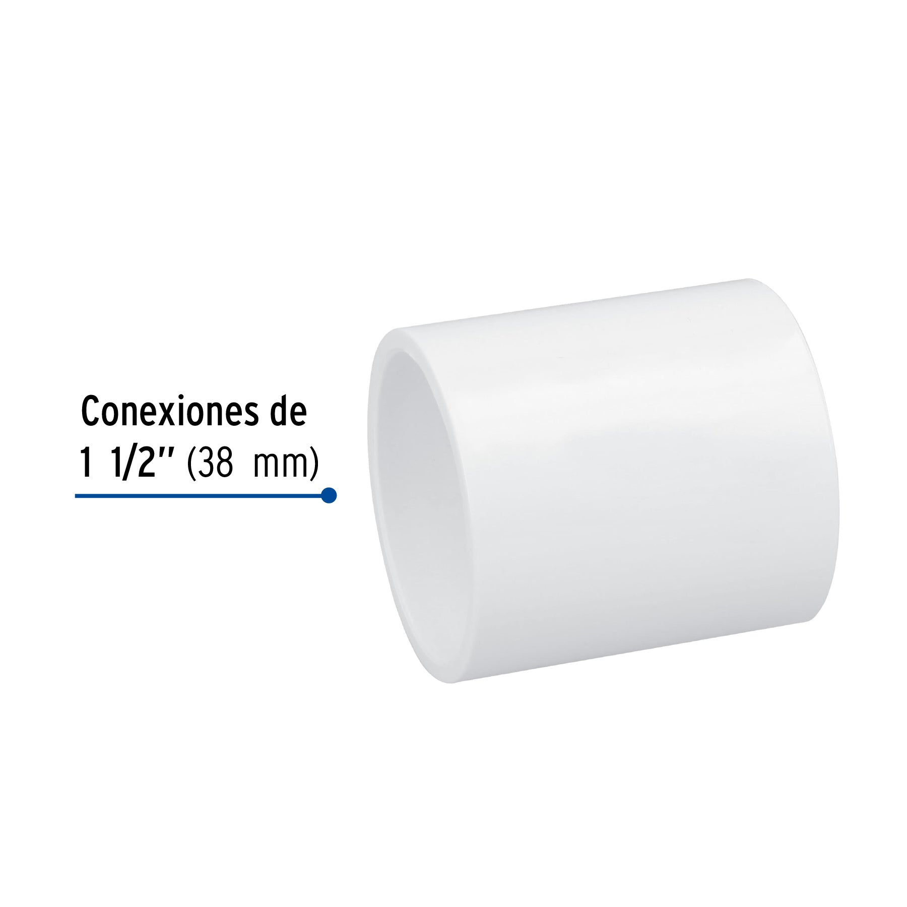 Cople de PVC cédula 40 de 1-1/2", FOSET