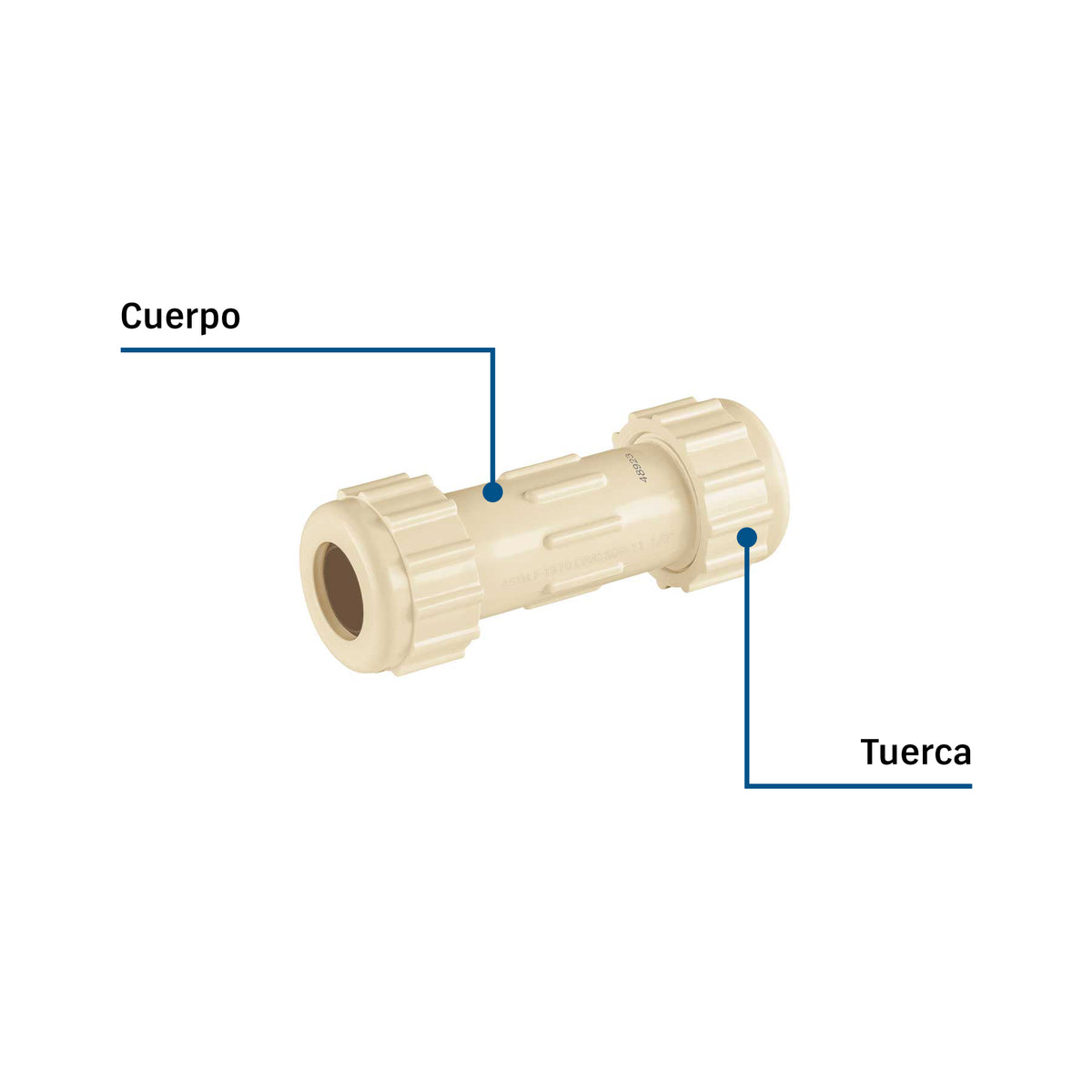 Cople de compresión PVC de 1/2", FOSET
