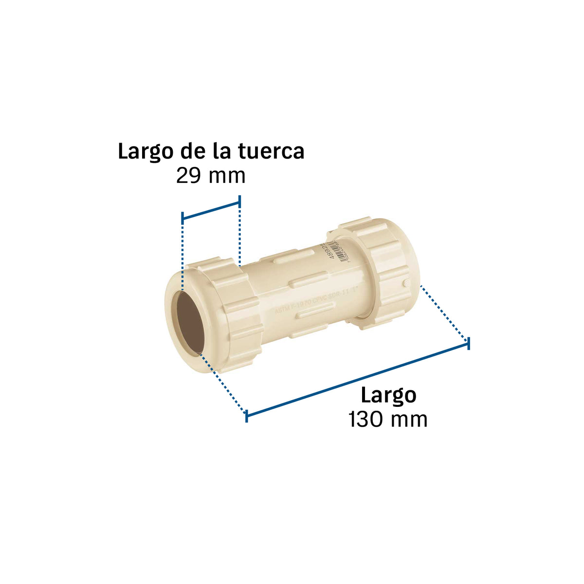 Cople de compresión PVC de 1", FOSET