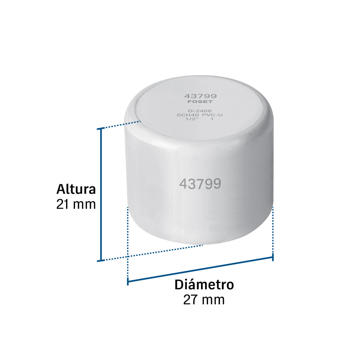 Tapón hembra de PVC 1/2", FOSET