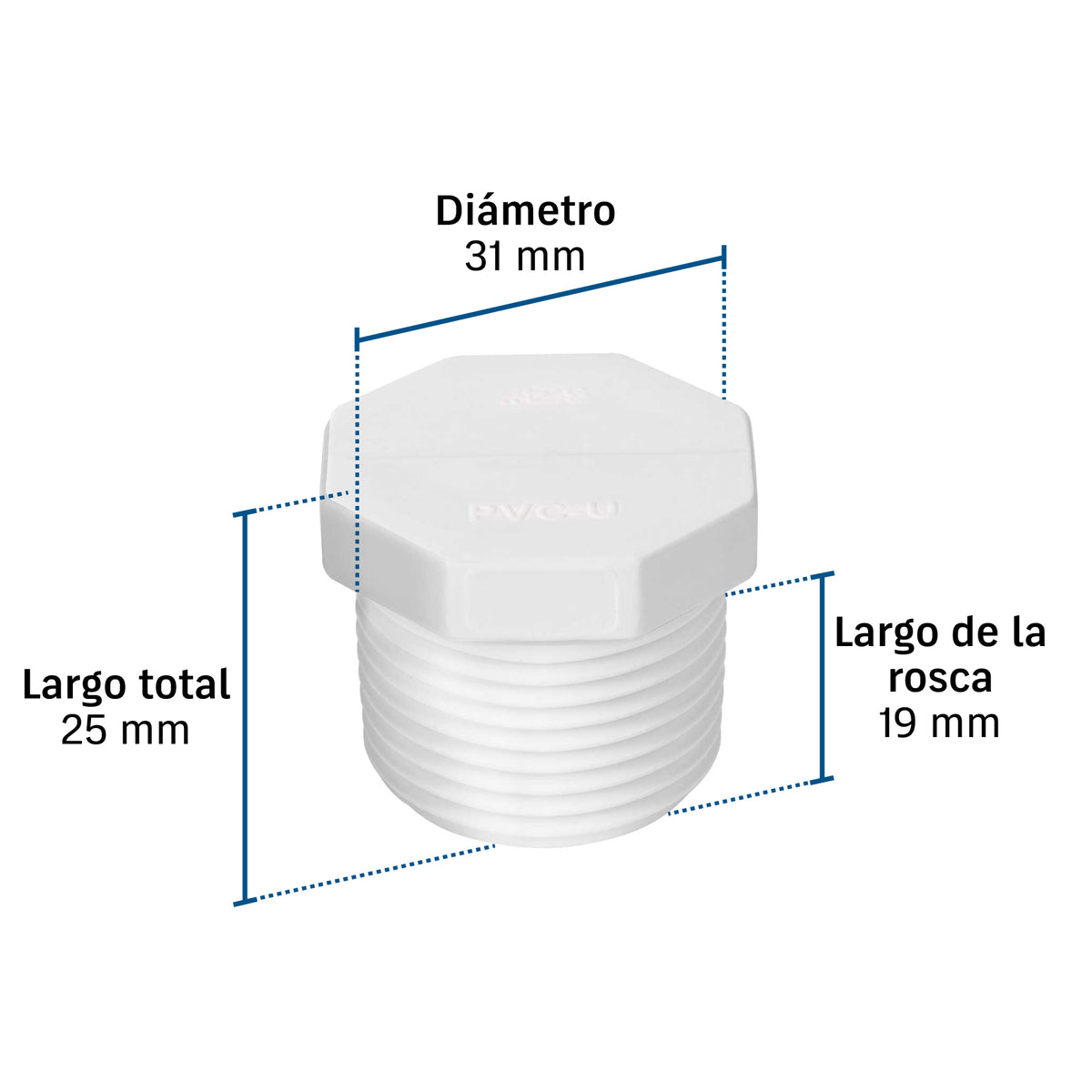 Tapón macho de PVC 3/4", FOSET