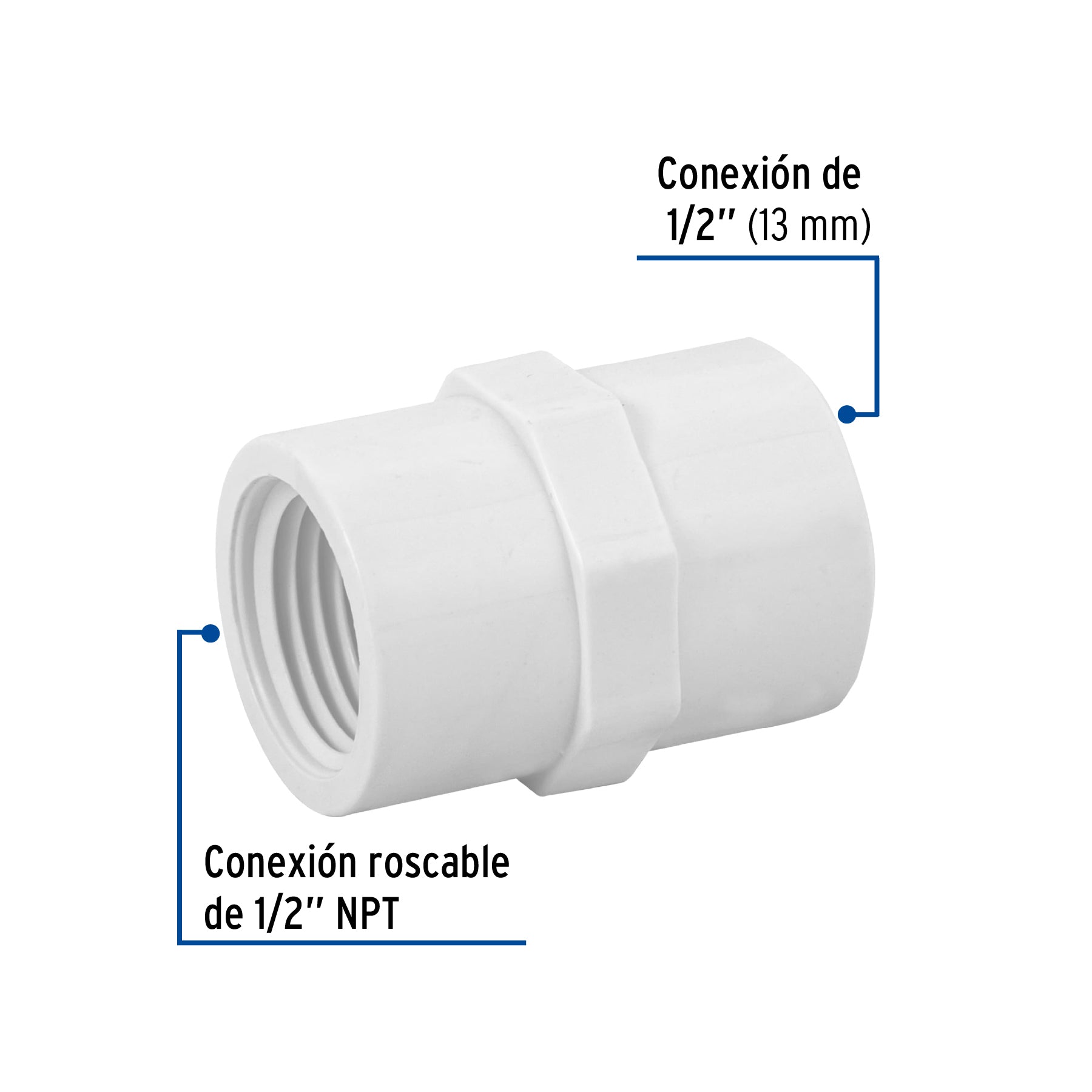 Adaptador hembra de PVC 1/2", FOSET