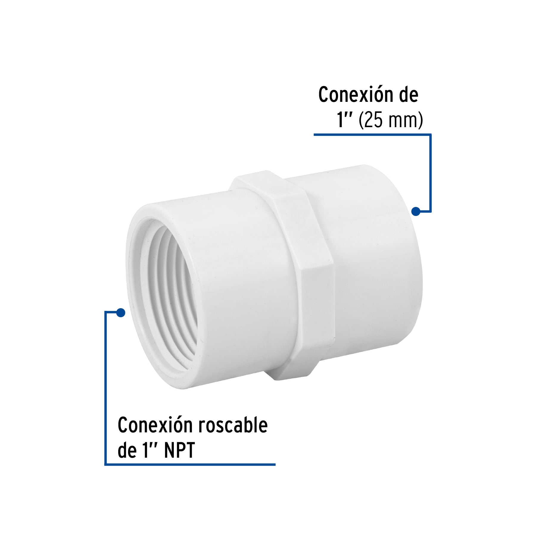 Adaptador hembra de PVC 1", FOSET