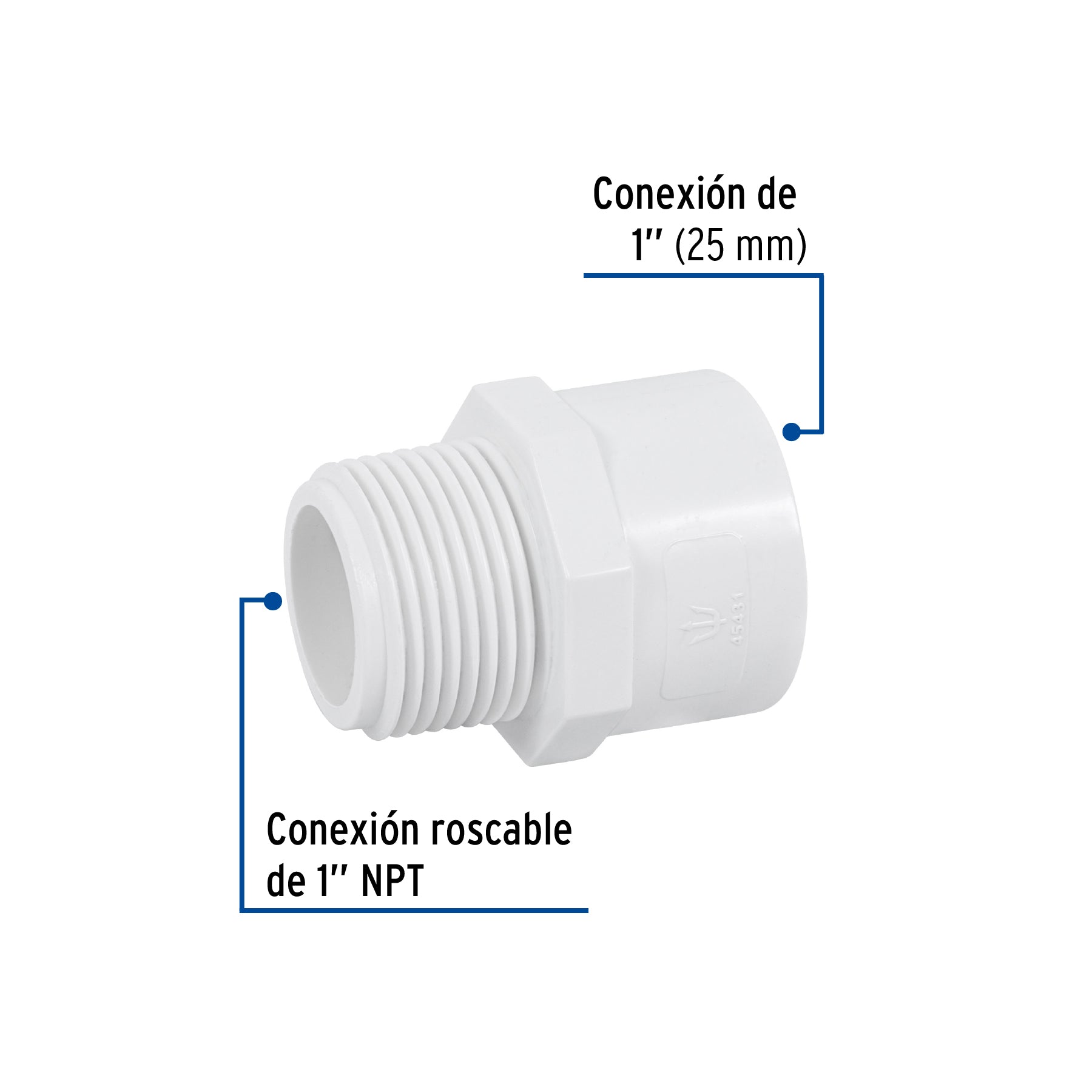 Adaptador macho de PVC de 1", FOSET