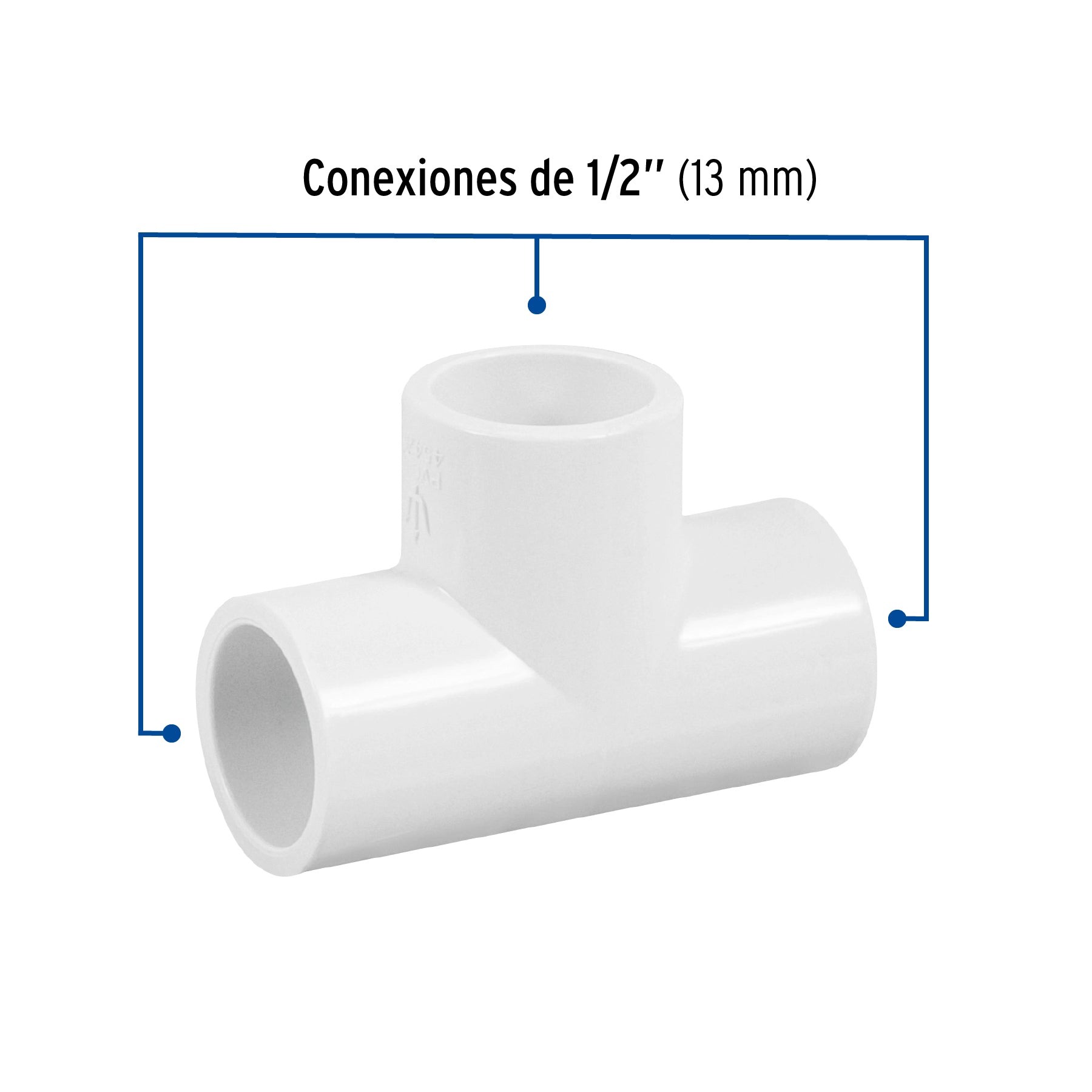 Tee sencilla de PVC 1/2", FOSET