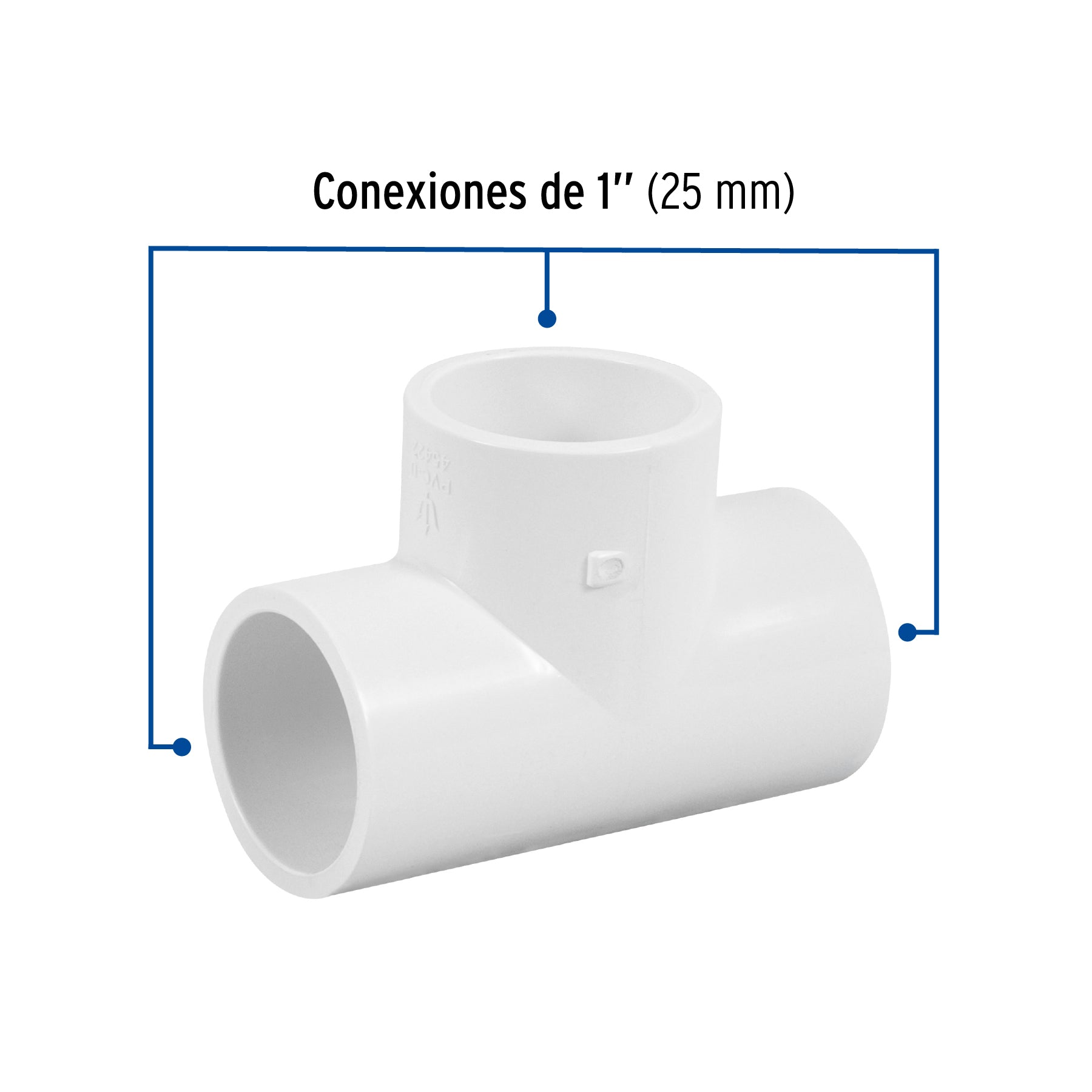Tee sencilla de PVC 1", FOSET