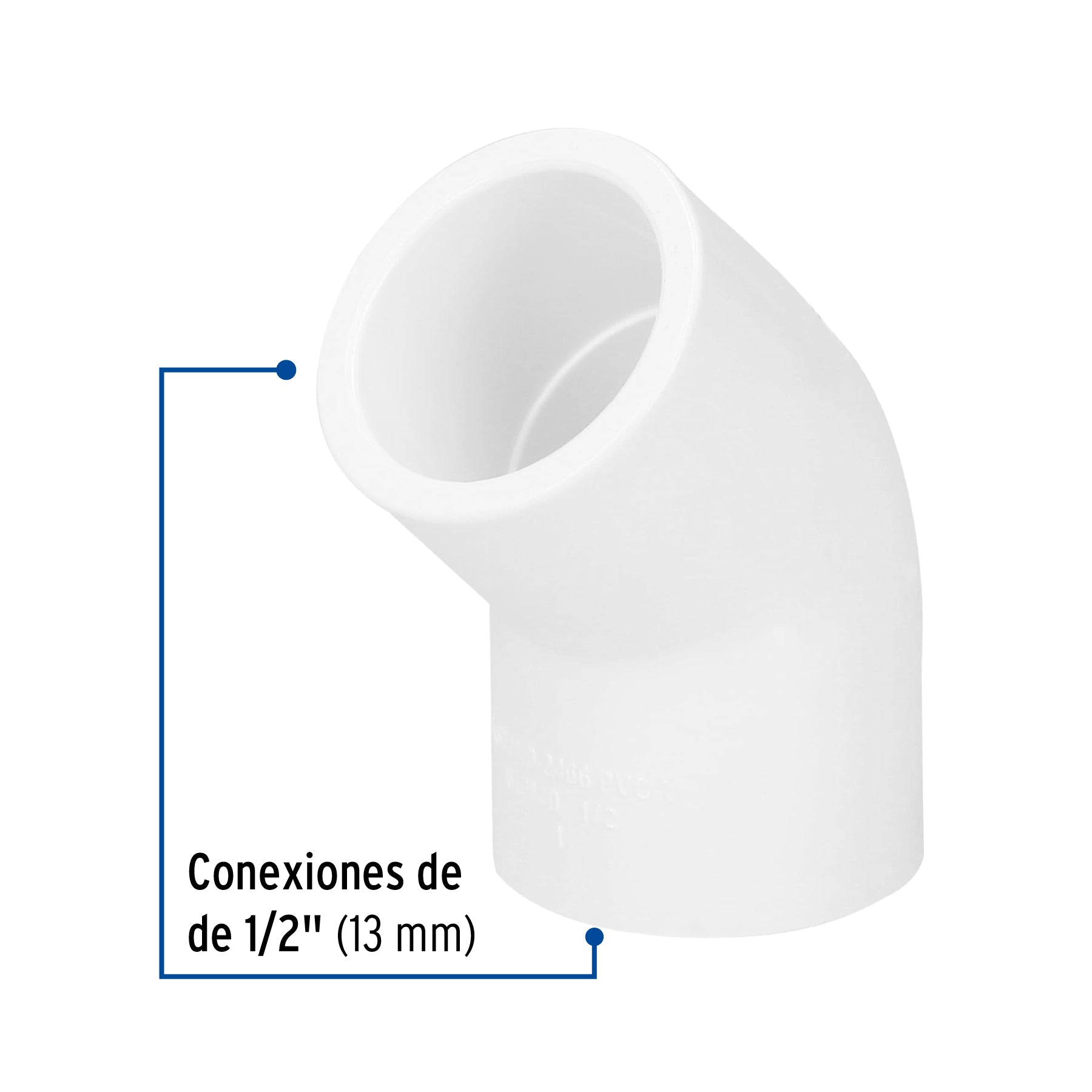 Codo 45° de PVC de 1/2", FOSET