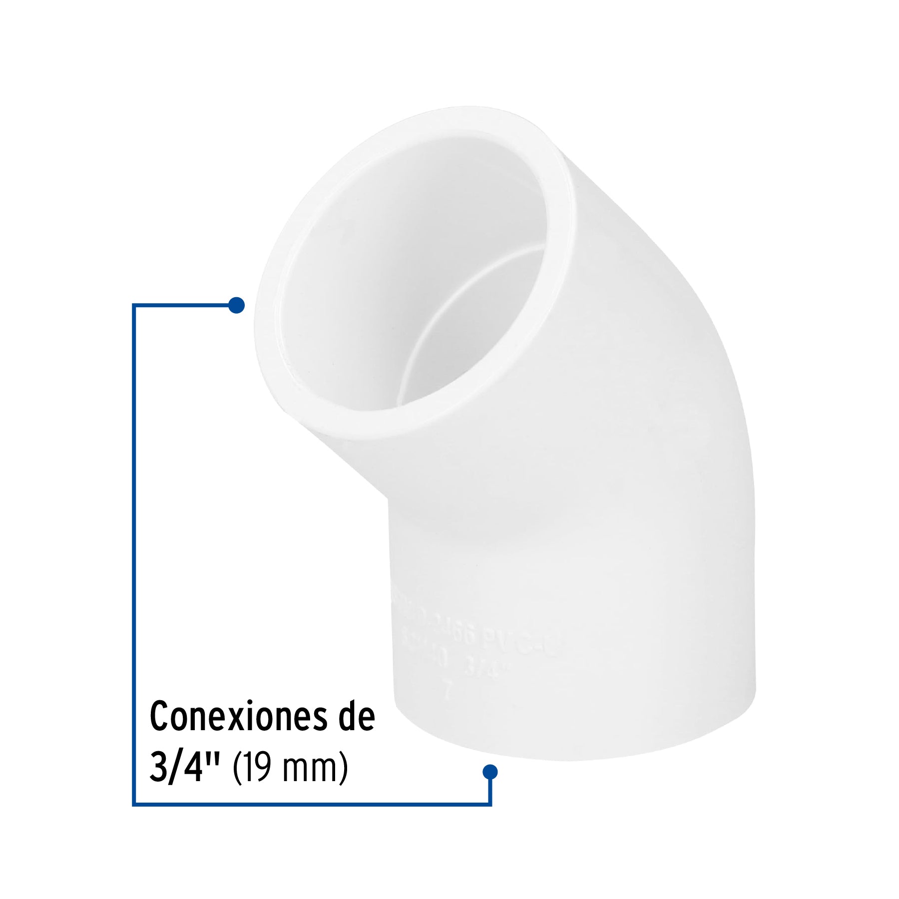 Codo 45° de PVC de 3/4", FOSET