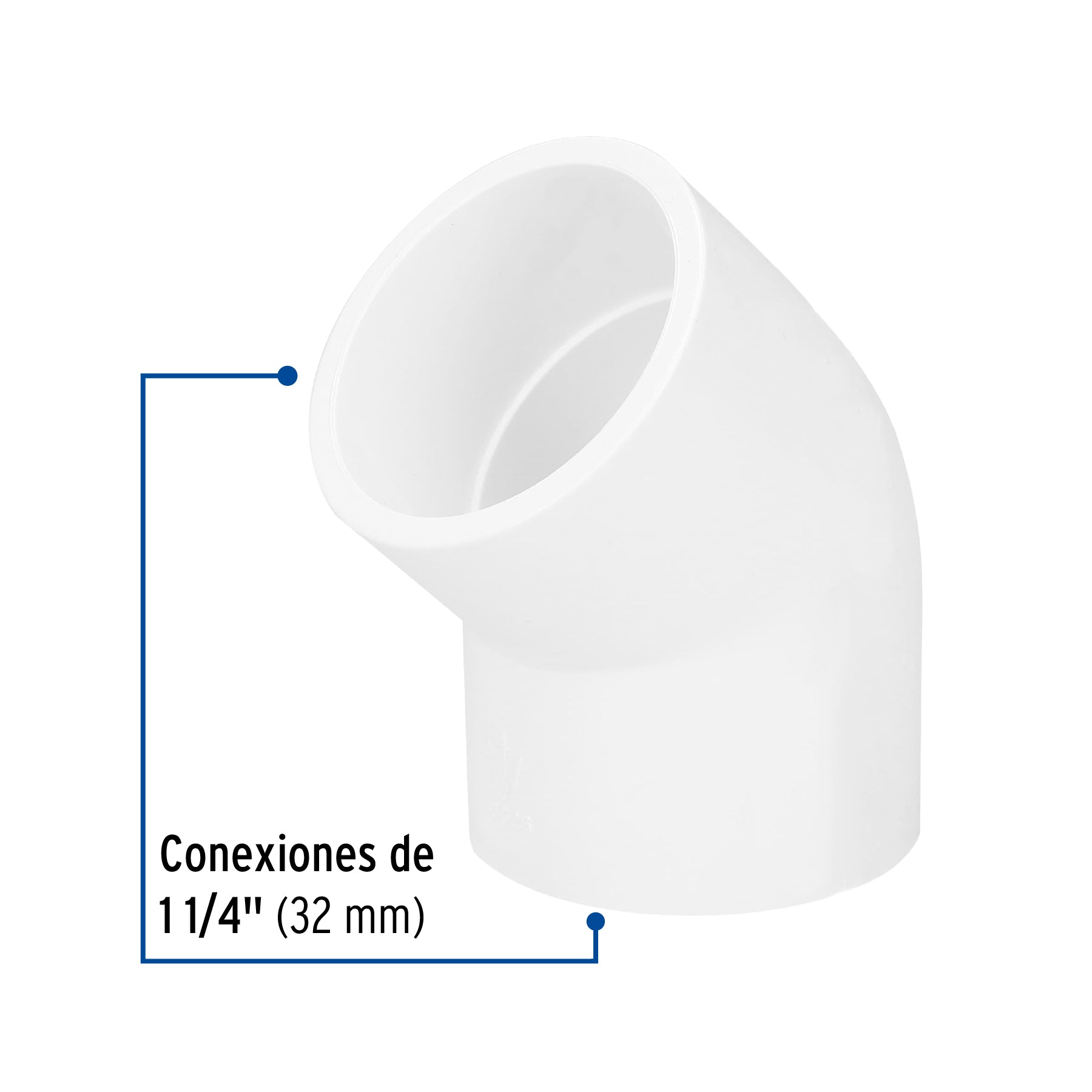 Codo 45° de PVC de 1-1/4", FOSET