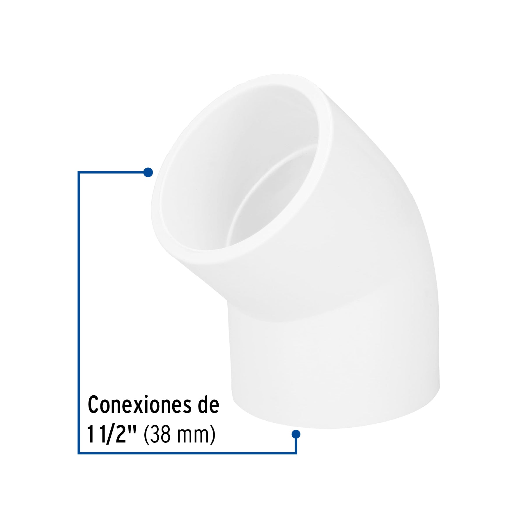 Codo 45° de PVC de 1-1/2", FOSET