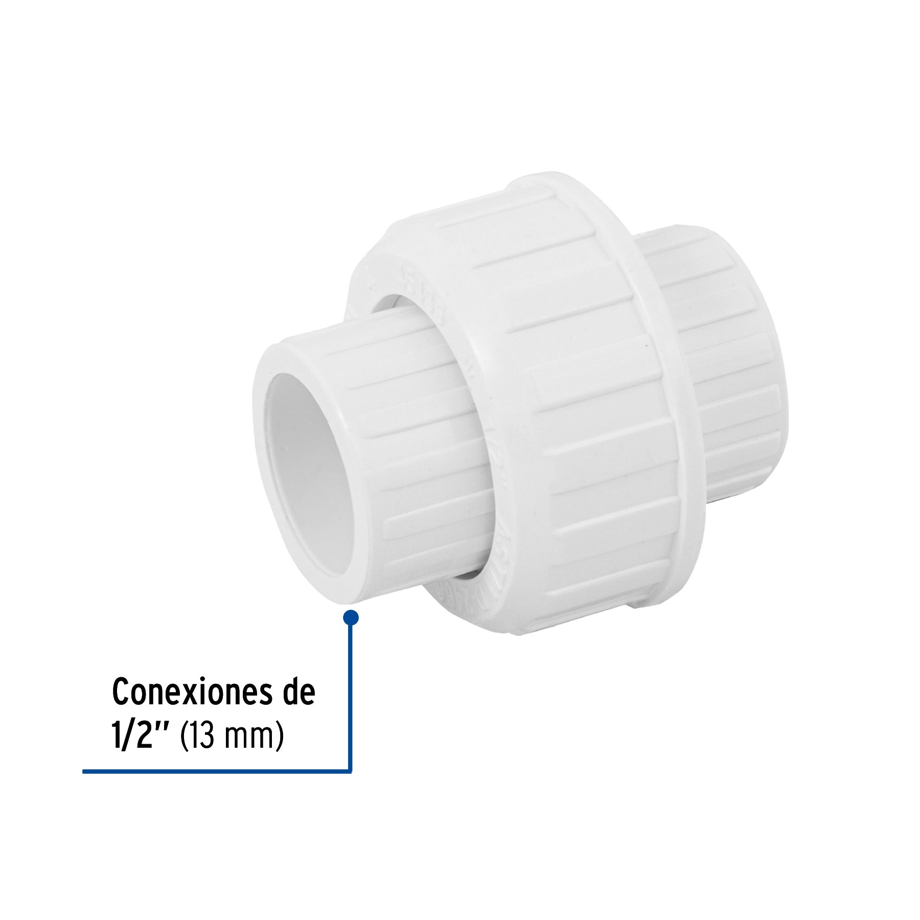 Tuerca unión lisa de PVC 1/2", FOSET