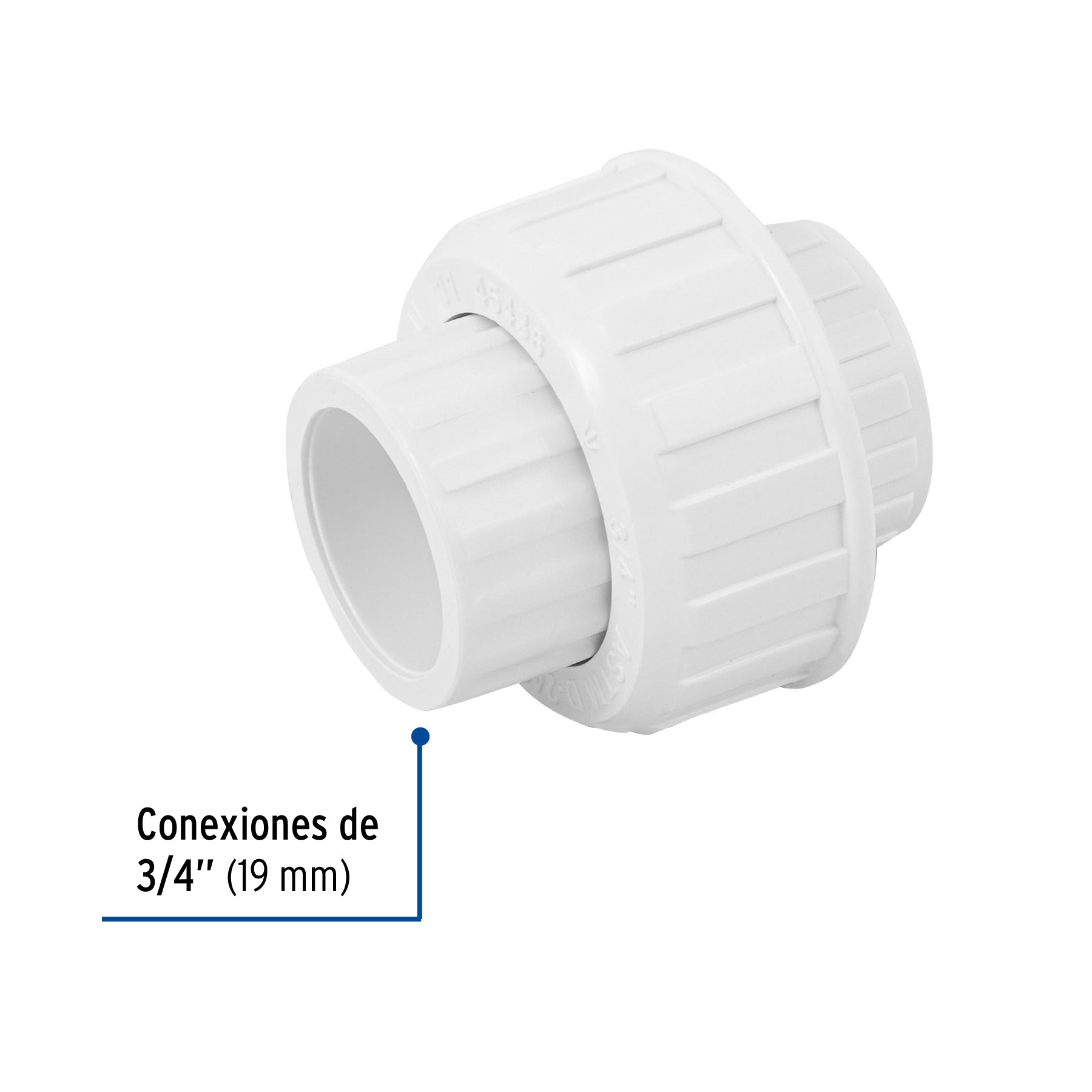Tuerca unión lisa de PVC 3/4", FOSET