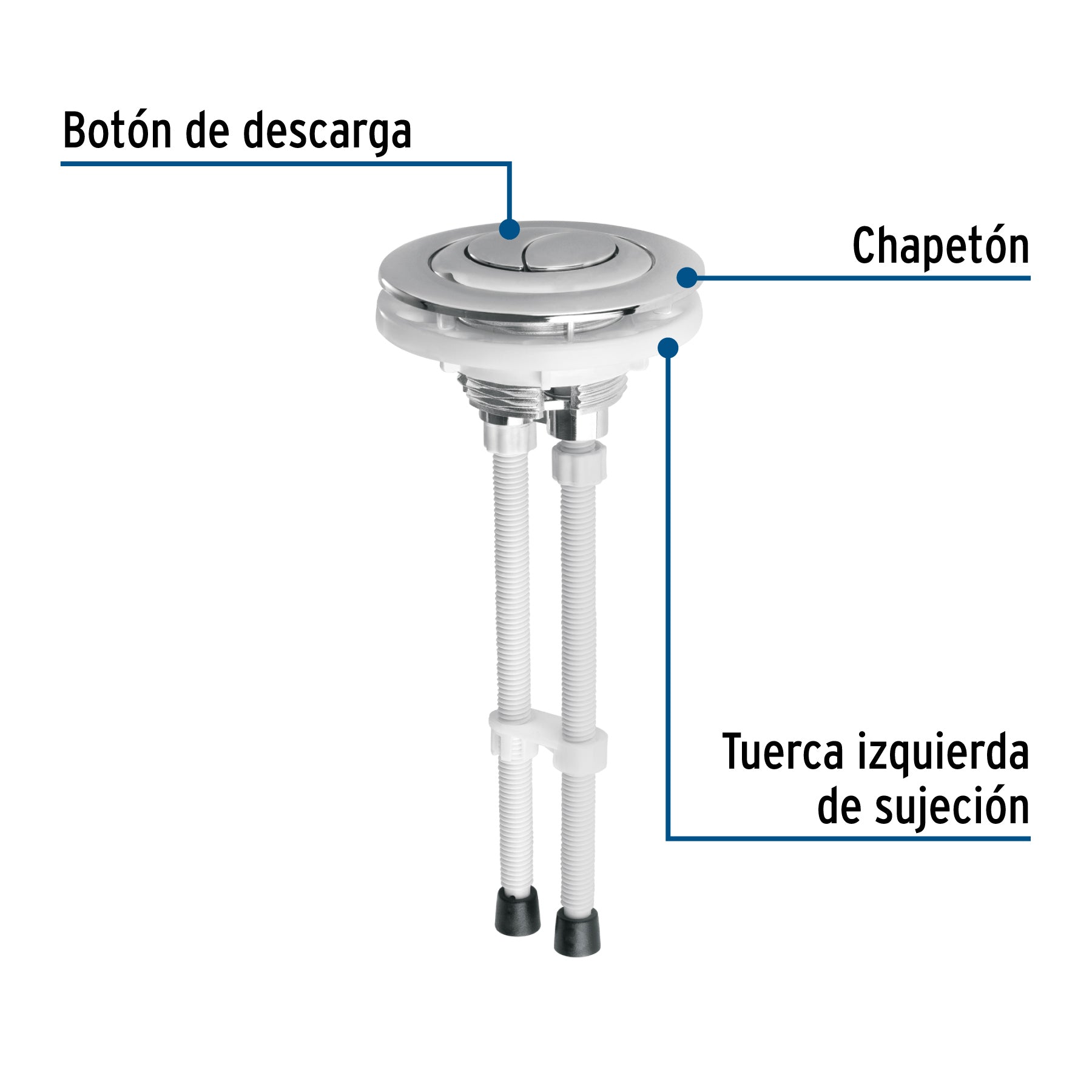 Botón superior universal para válvula dual de WC, FOSET