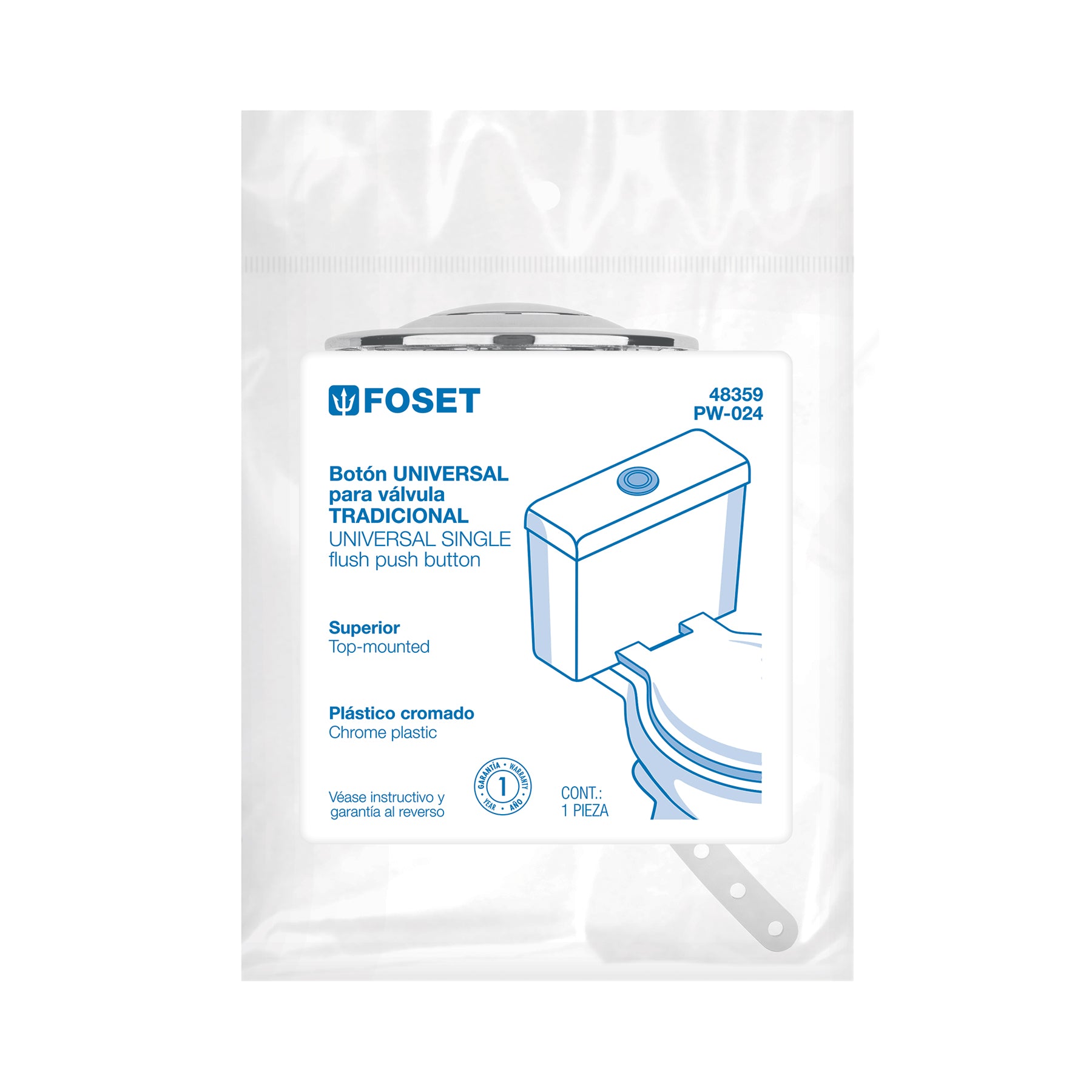Botón superior universal para válvula tradicional WC, FOSET