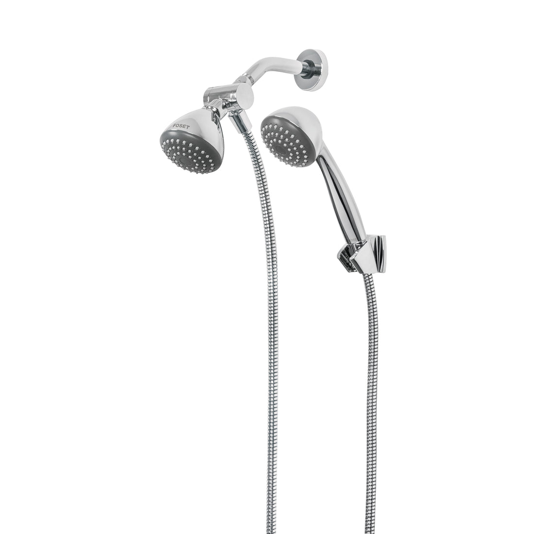 Regadera doble fija y teléfono 3-1/4", ABS, cromo, AERO