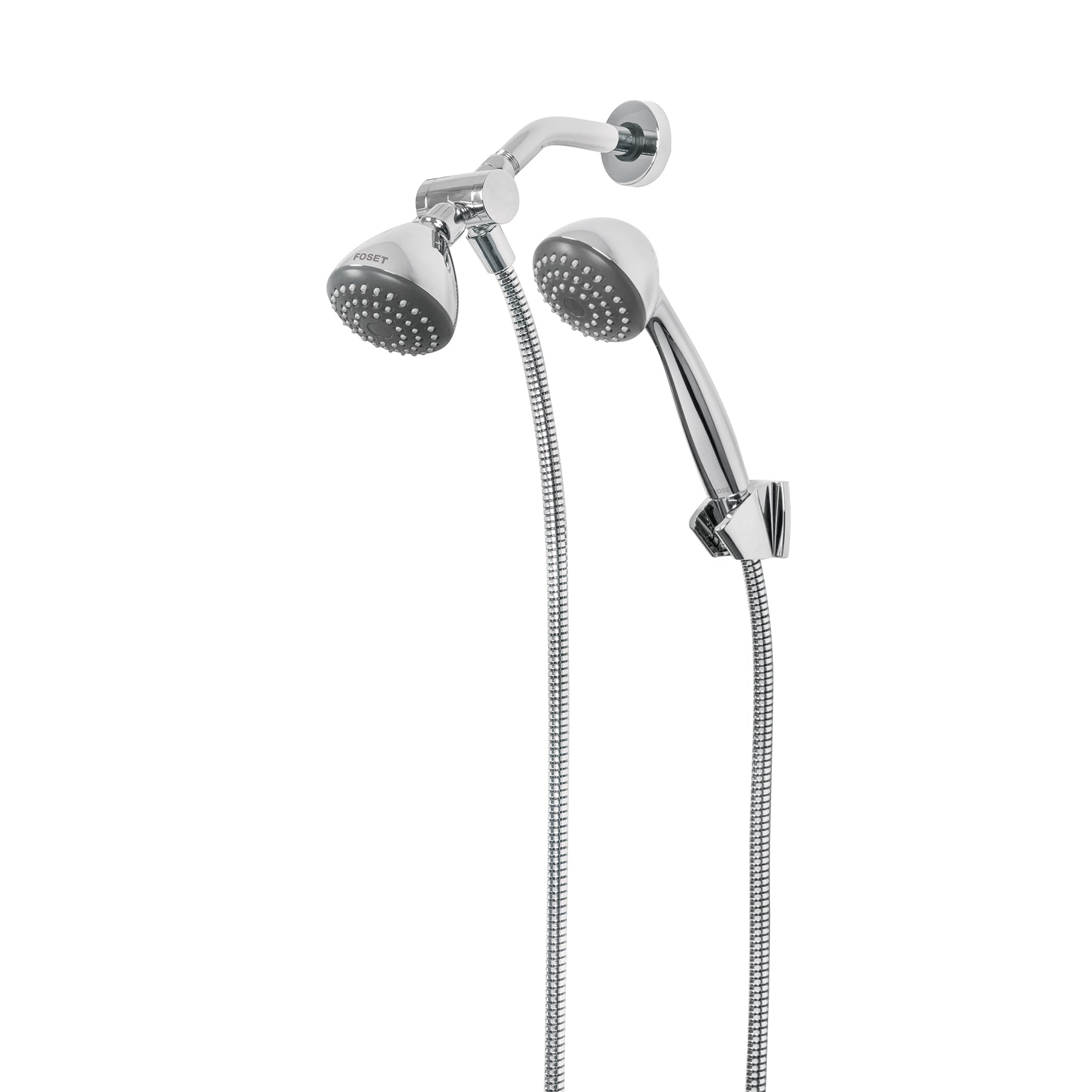 Regadera doble fija y teléfono 3-1/4", ABS, cromo, AERO