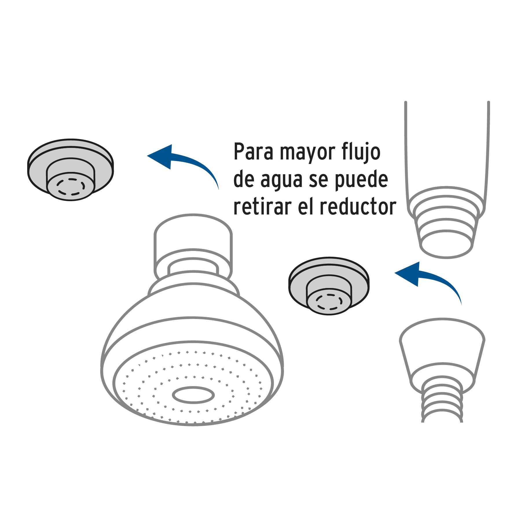 Regadera 2-1/2" con extensión tipo teléfono, FOSET BASIC