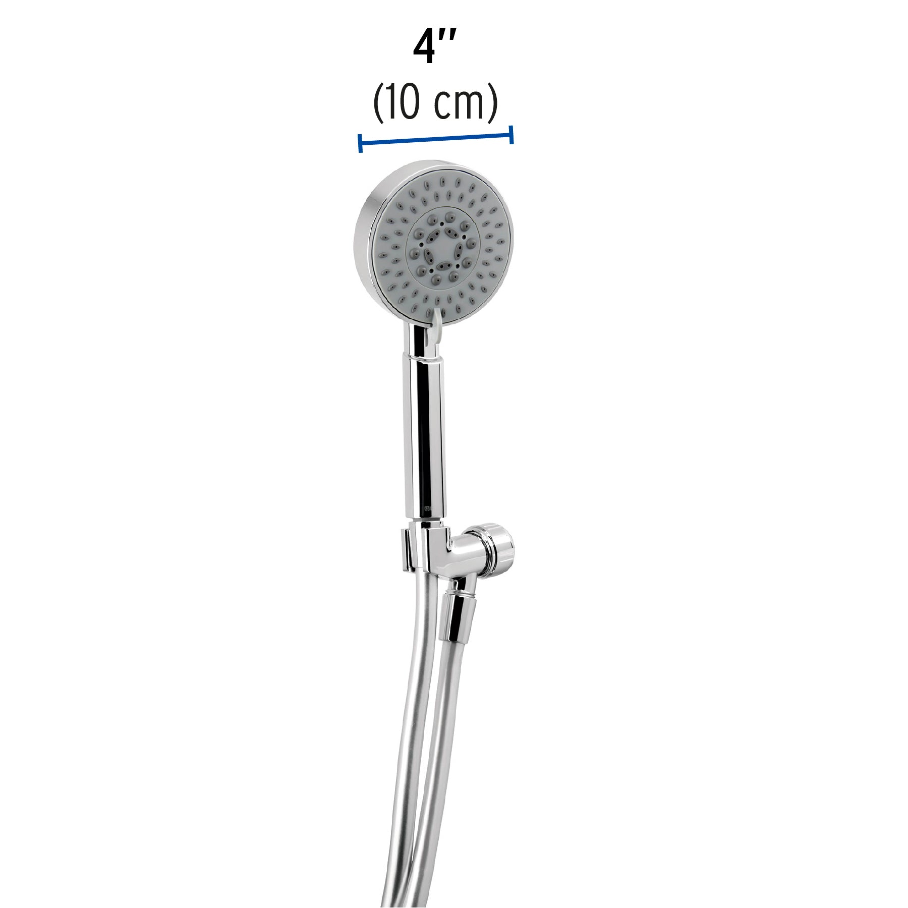 Regadera cromo de teléfono 4" con soporte, FOSET ELEMENT