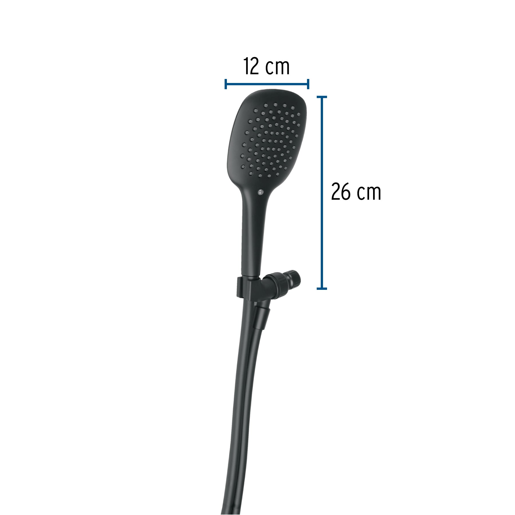Regadera de teléfono con soporte, negro, FOSET RIVIERA