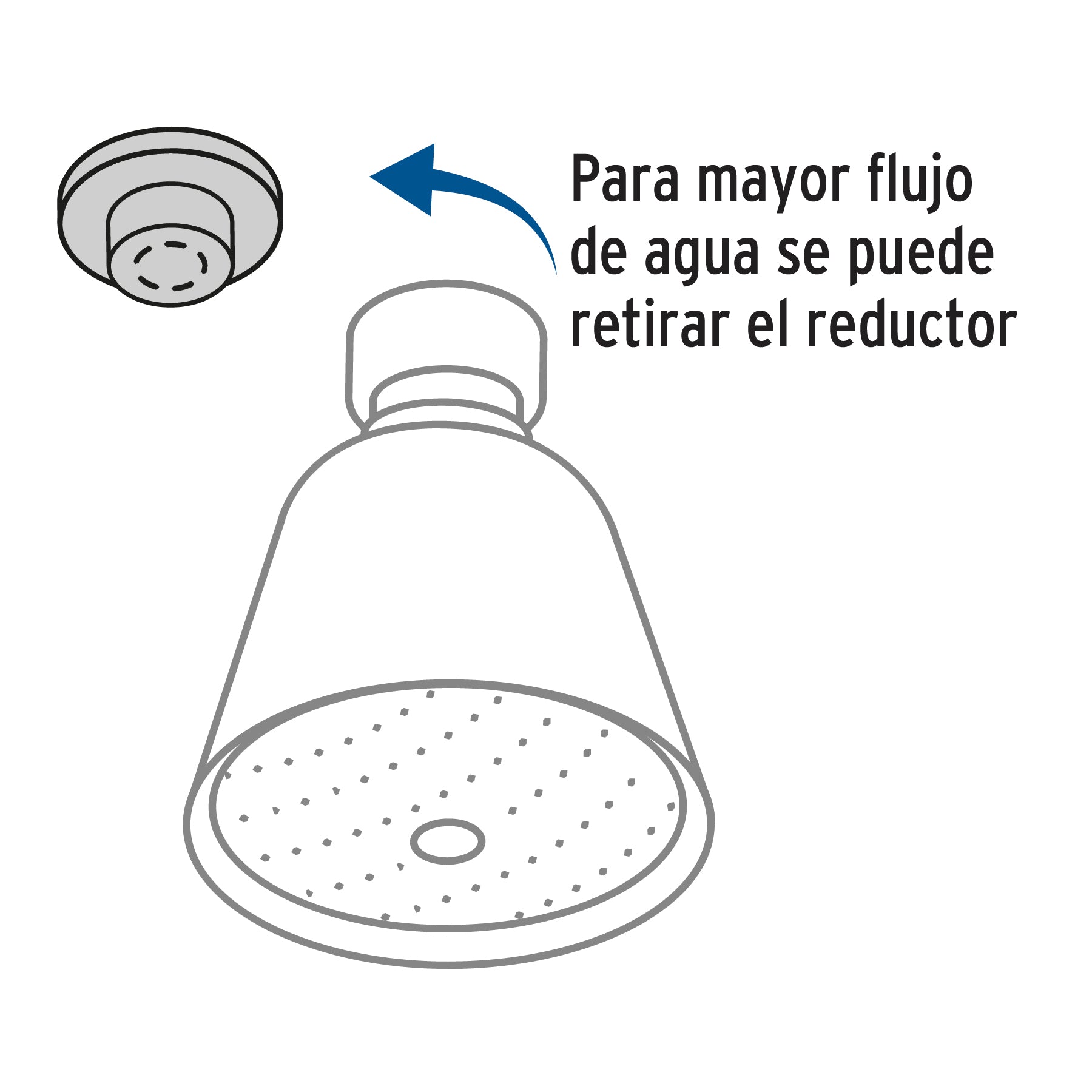 Regadera redonda 2-3/4", latón, sin brazo, cromo, AERO