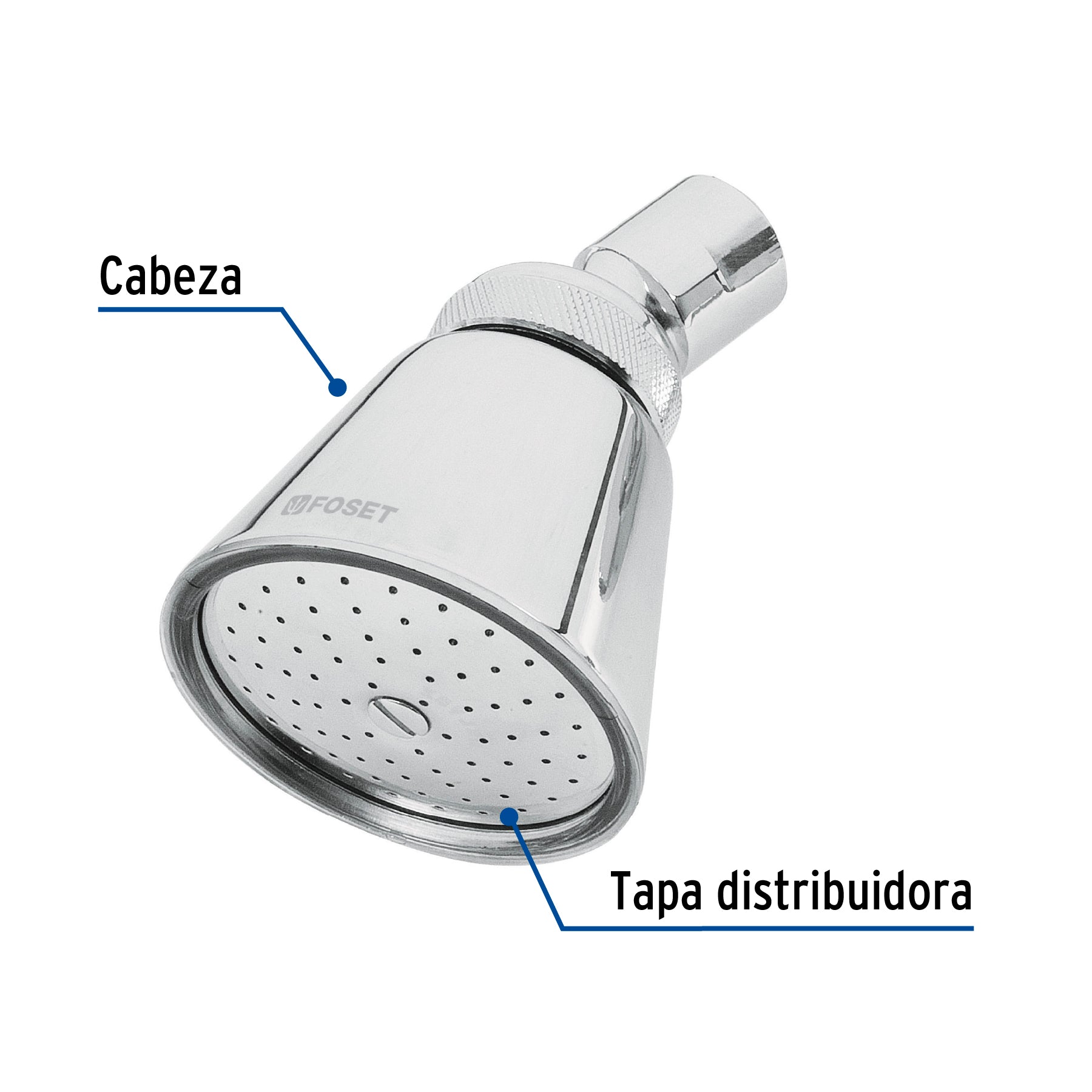 Regadera redonda 2-3/4", latón, sin brazo, cromo, AERO
