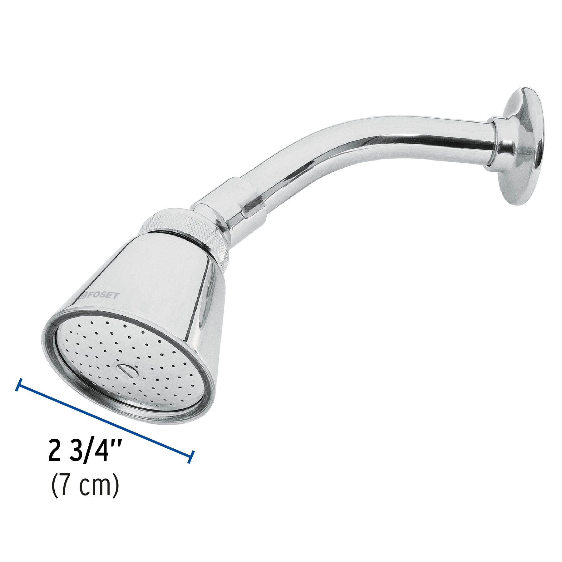 Regadera redonda 2-3/4",latón, c/brazo y chapeton,cromo,AERO