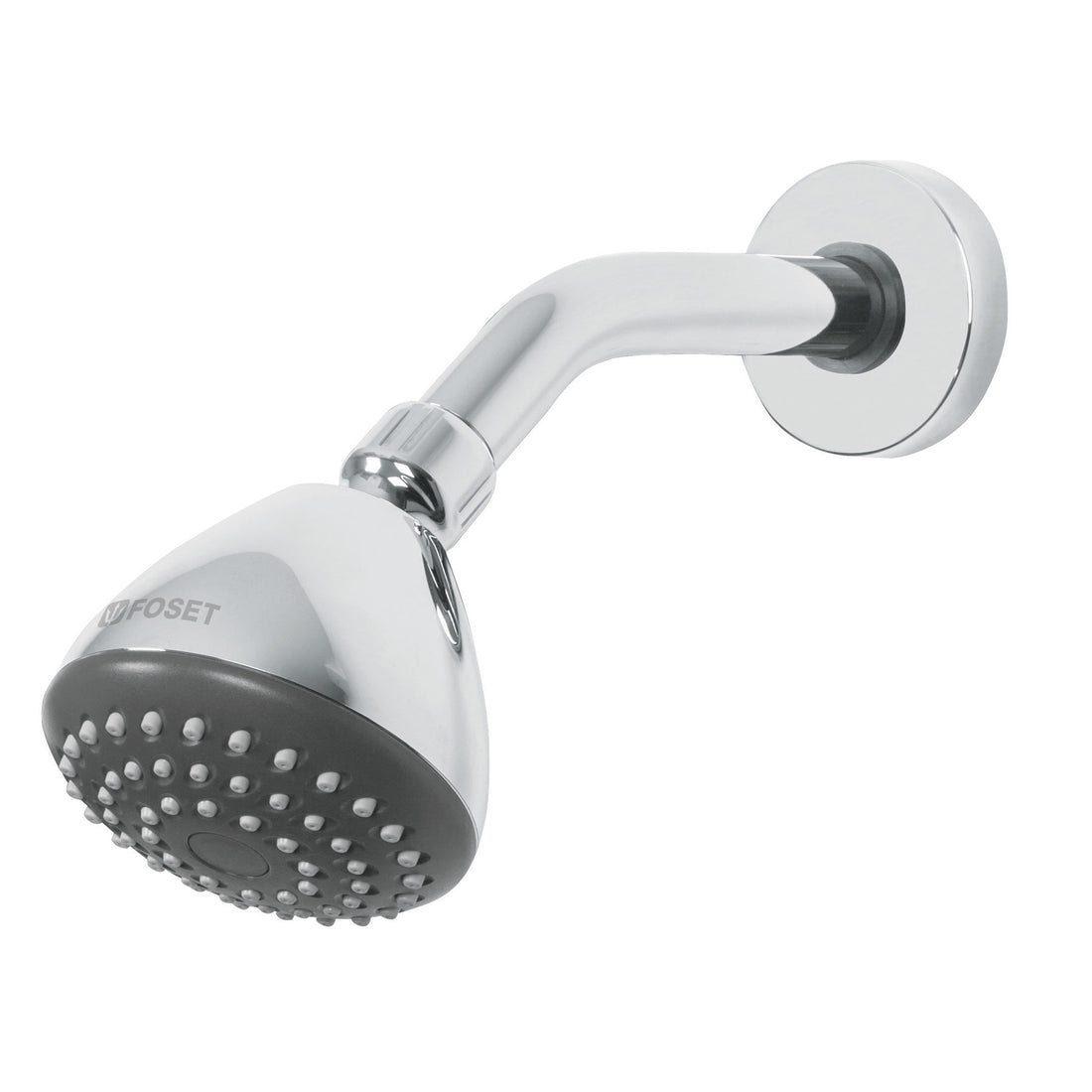 Regadera redonda 3-1/4", ABS,c/brazo y chapetón, cromo, AERO
