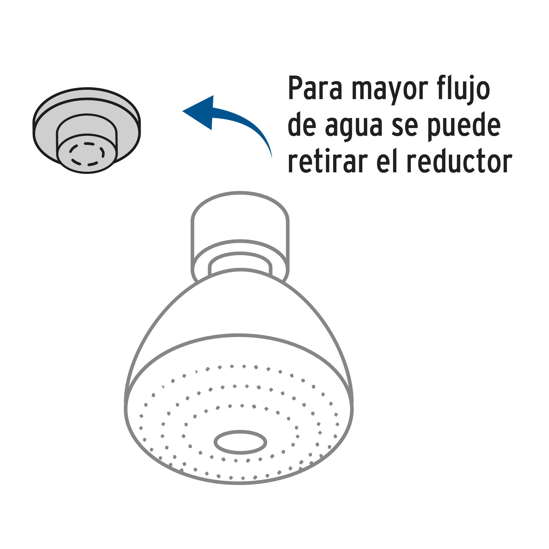 Regadera redonda 3-1/4", ABS, sin brazo, cromo, AERO