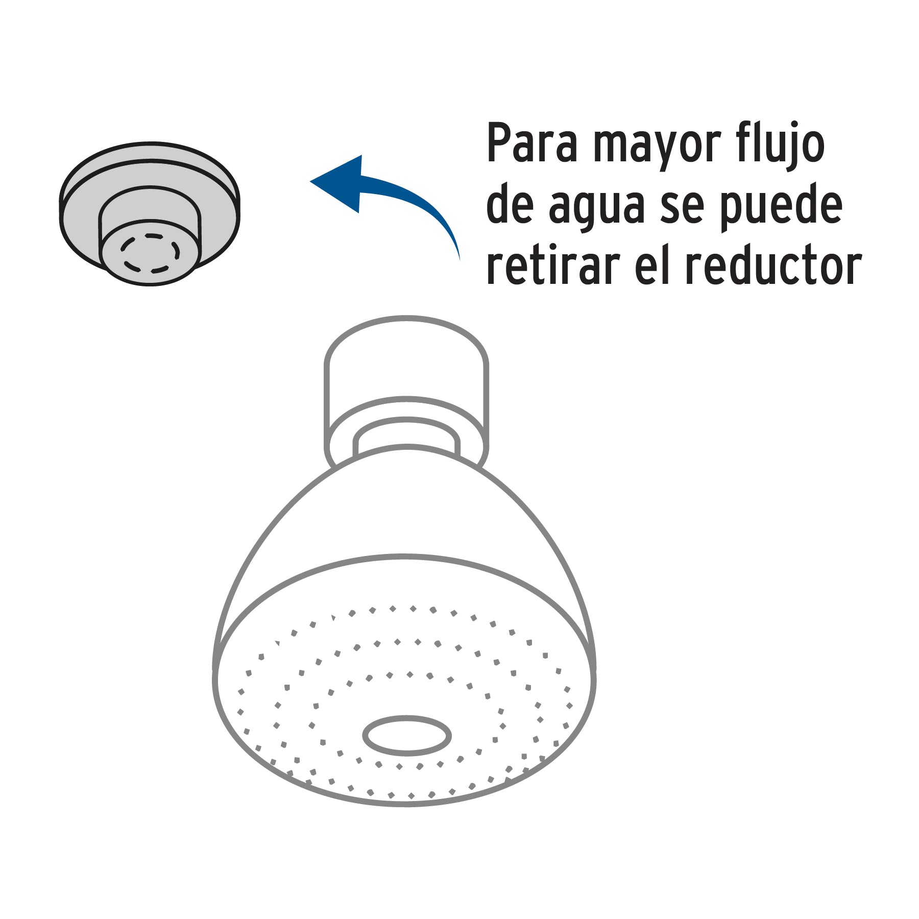 Regadera redonda 3-1/4", ABS,c/brazo y chapetón, cromo, AERO