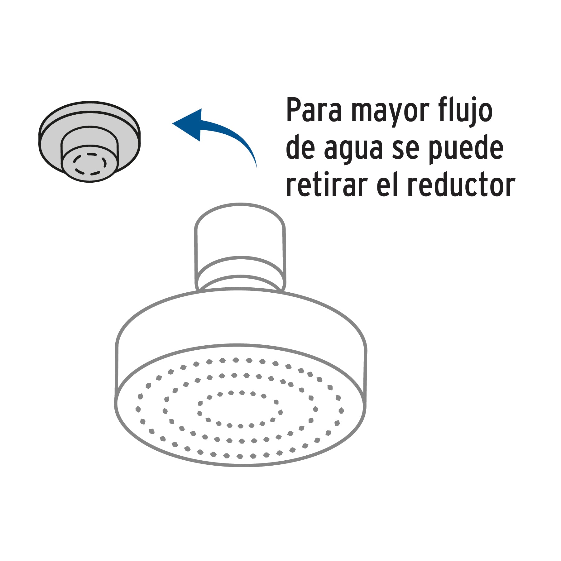 Regadera satín 4" plato redondo, con brazo, FOSET ELEMENT