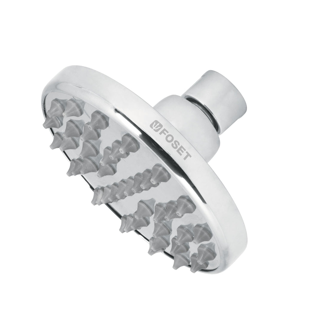 Regadera cromo 4" plato redondo, sin brazo, FOSET ELEMENT