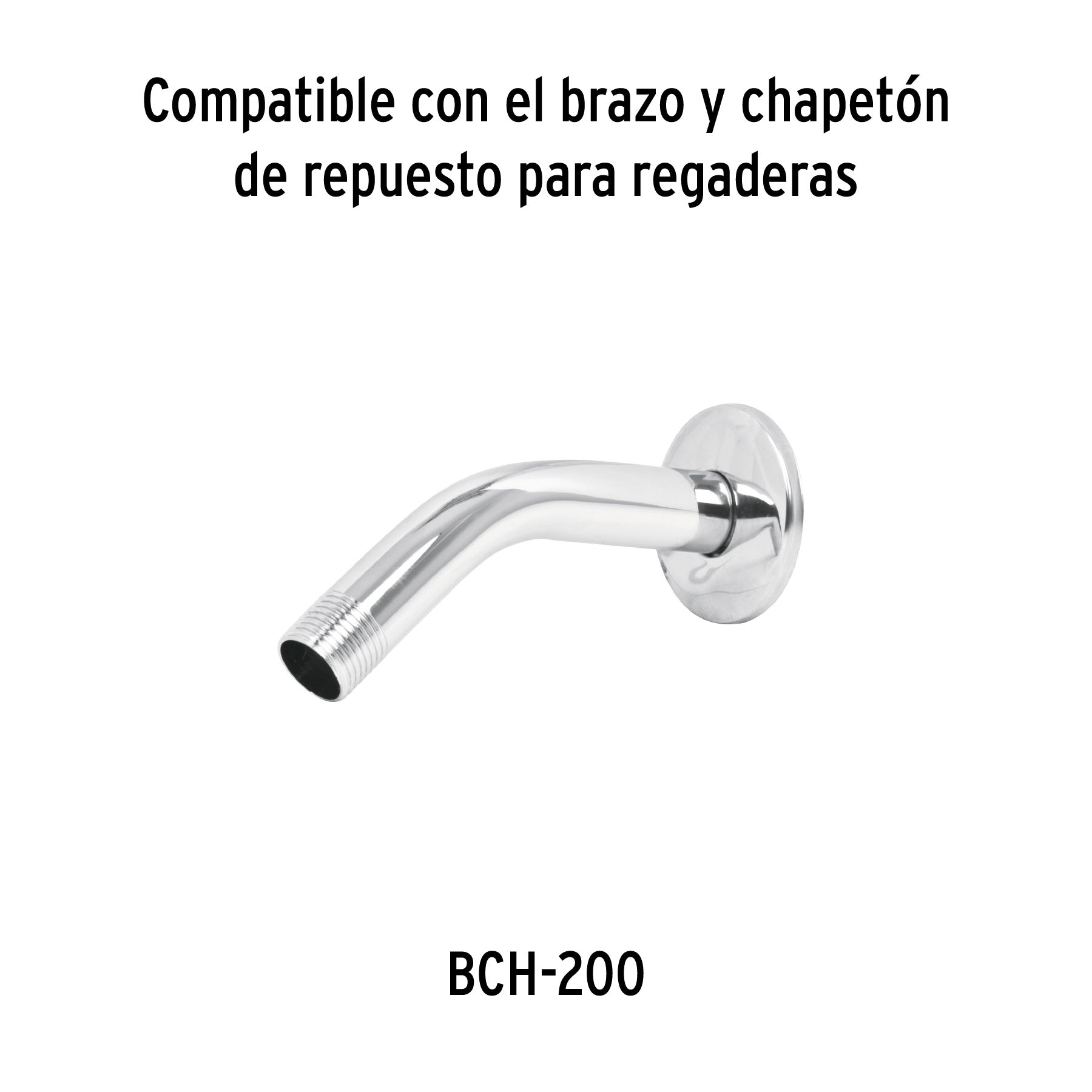 Regadera cromo 4" plato redondo, sin brazo, FOSET ELEMENT