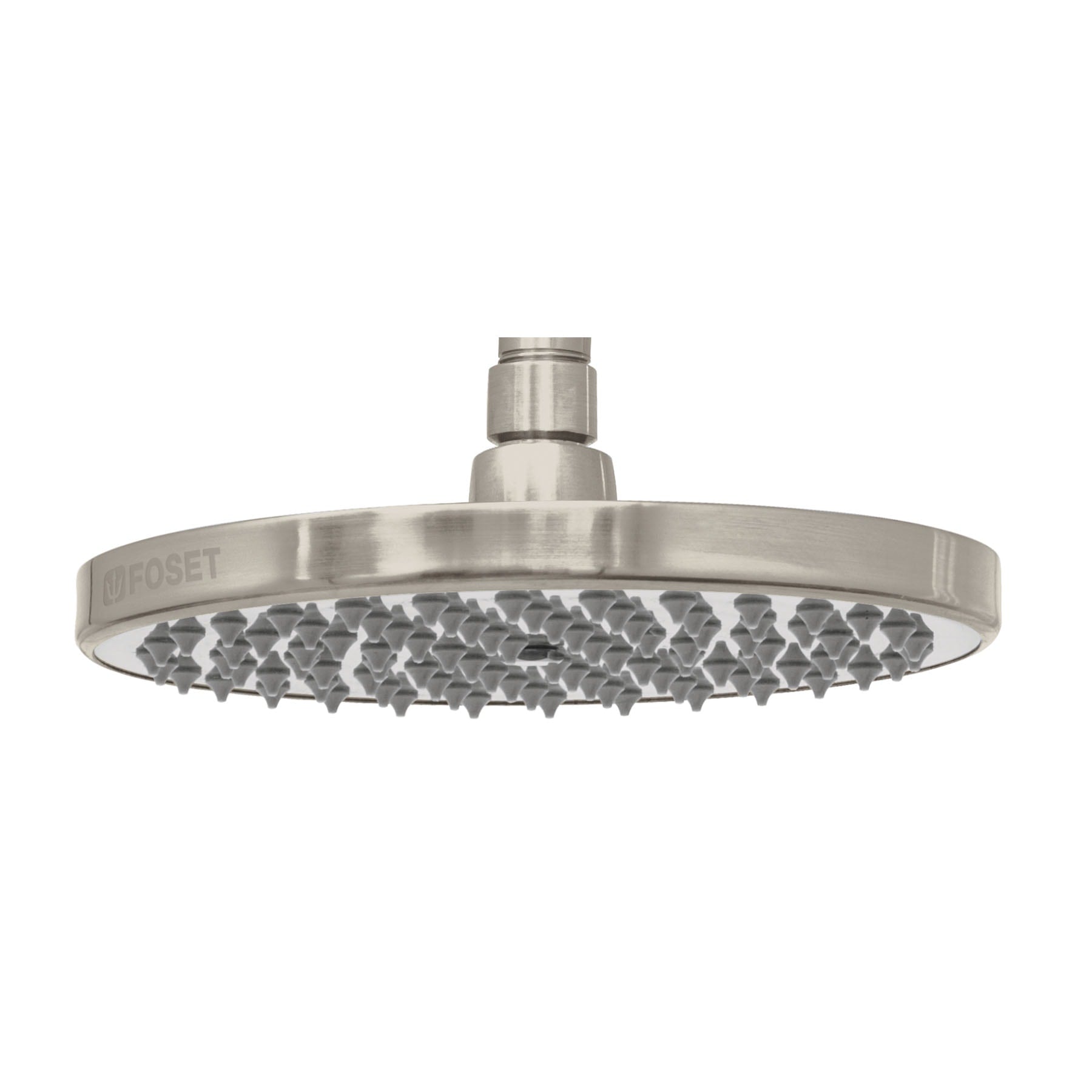 Regadera satín 8" plato redondo, sin brazo, FOSET ELEMENT