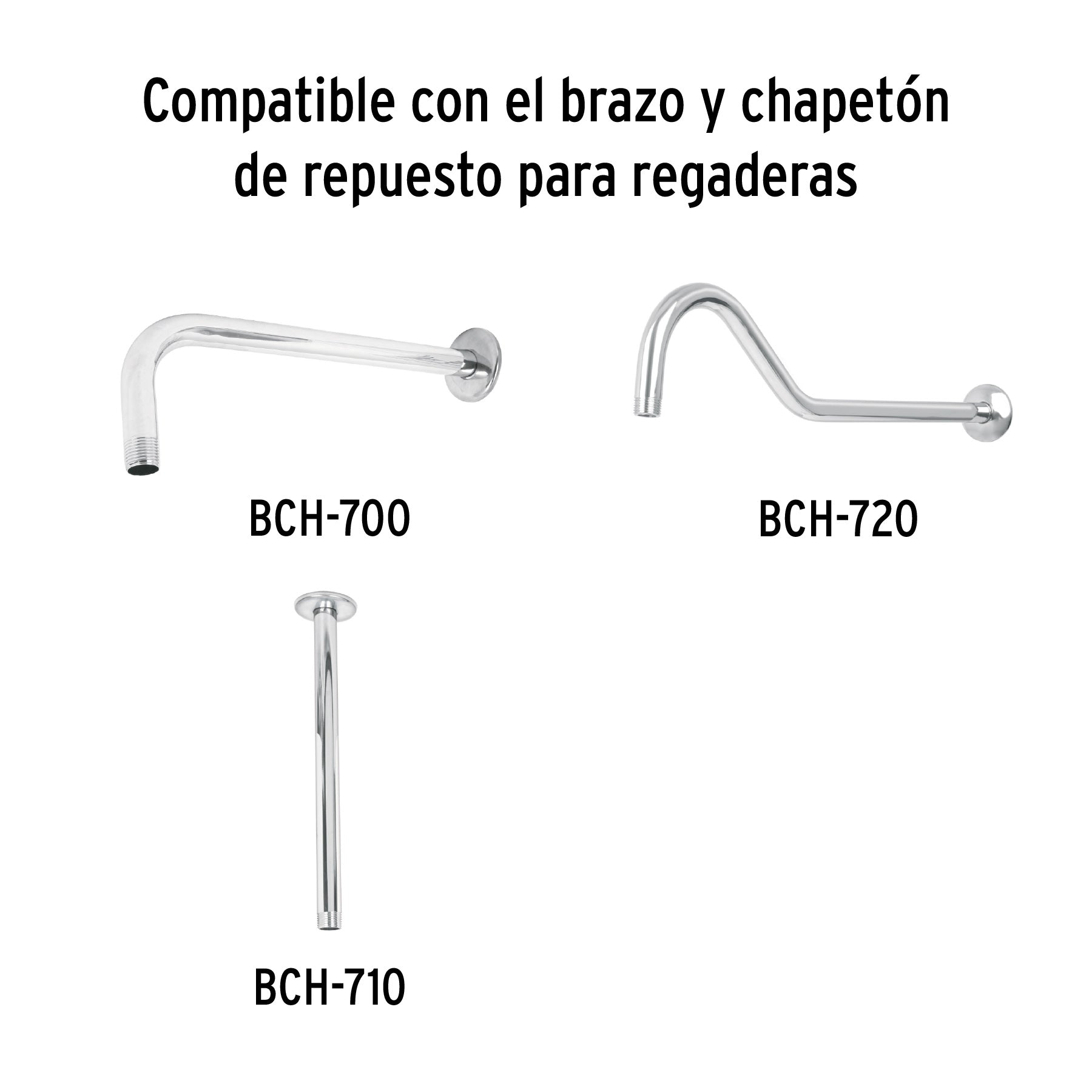 Regadera satín 8" plato redondo, sin brazo, FOSET ELEMENT