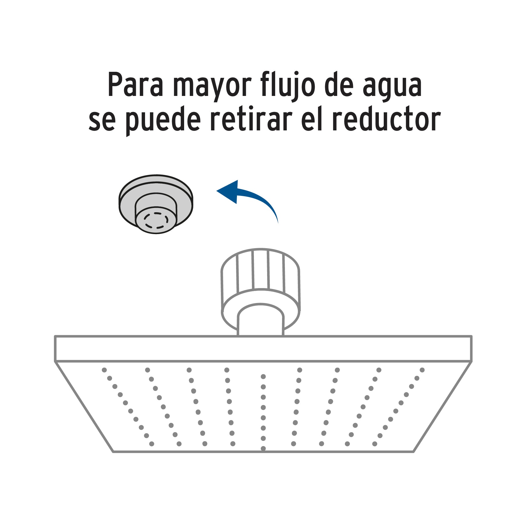 Regadera plato cuadrado 8" con brazo, satín, FOSET RIVIERA