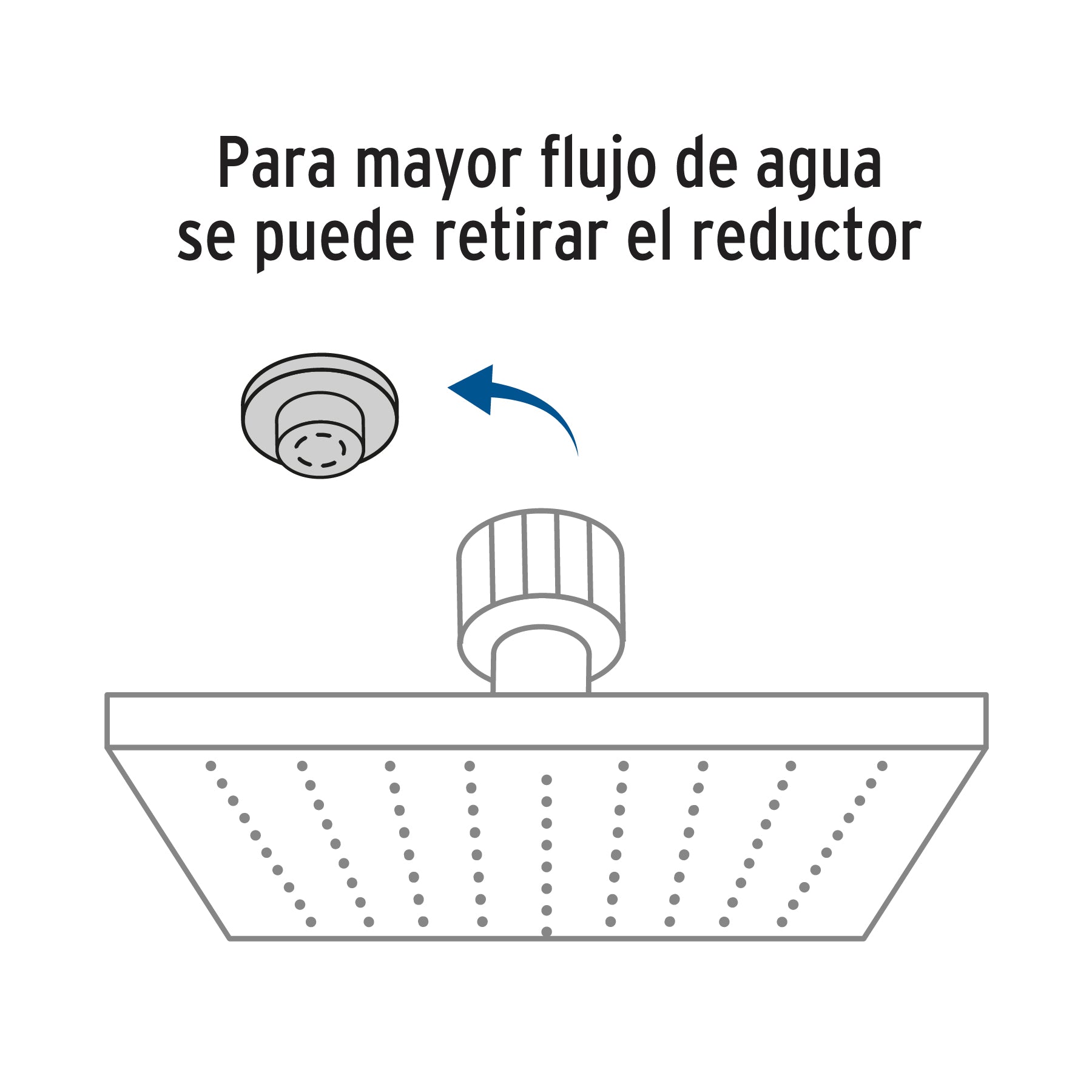 Regadera plato cuadrado 10" con brazo, satín, FOSET RIVIERA