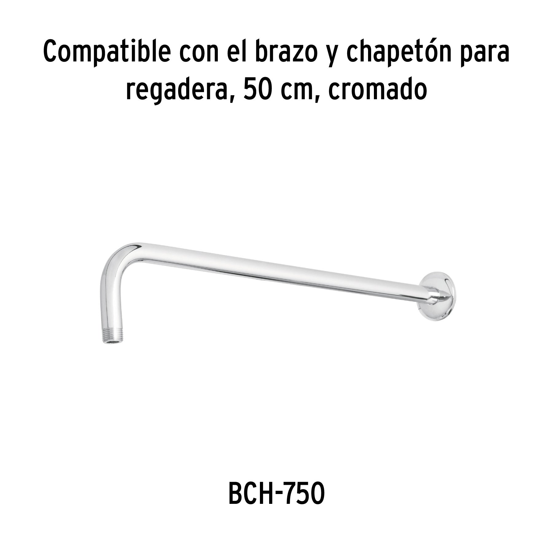 Regadera plato cuadrado 10" sin brazo, cromo, FOSET RIVIERA
