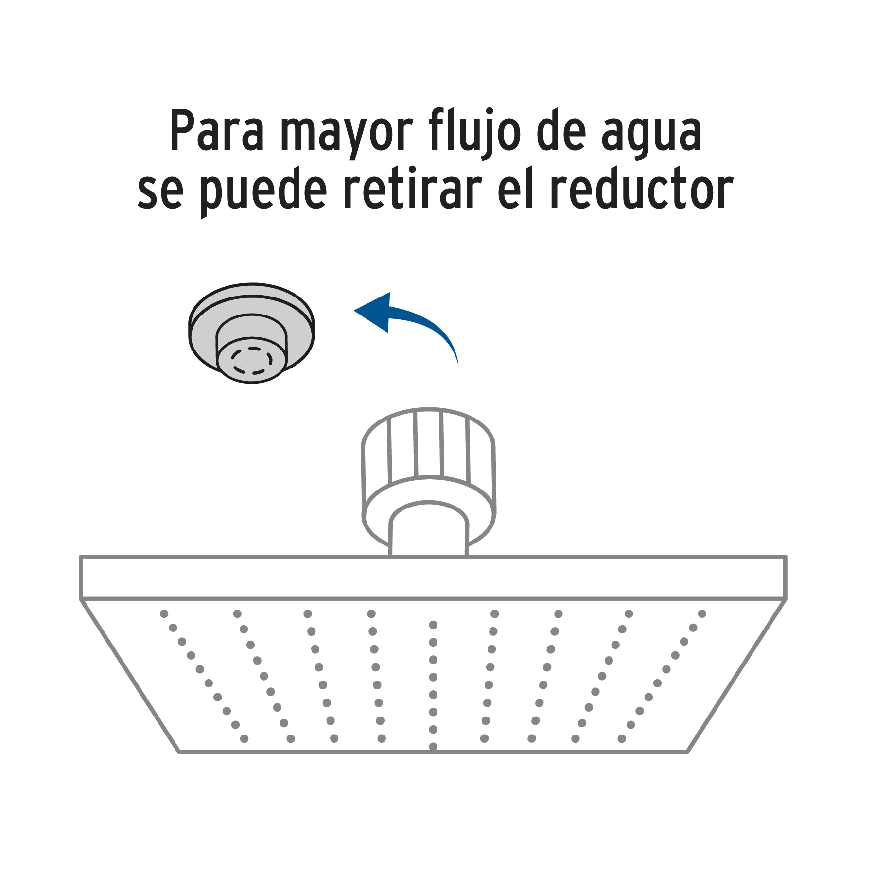 Regadera plato cuadrado 10" sin brazo, cromo, FOSET RIVIERA